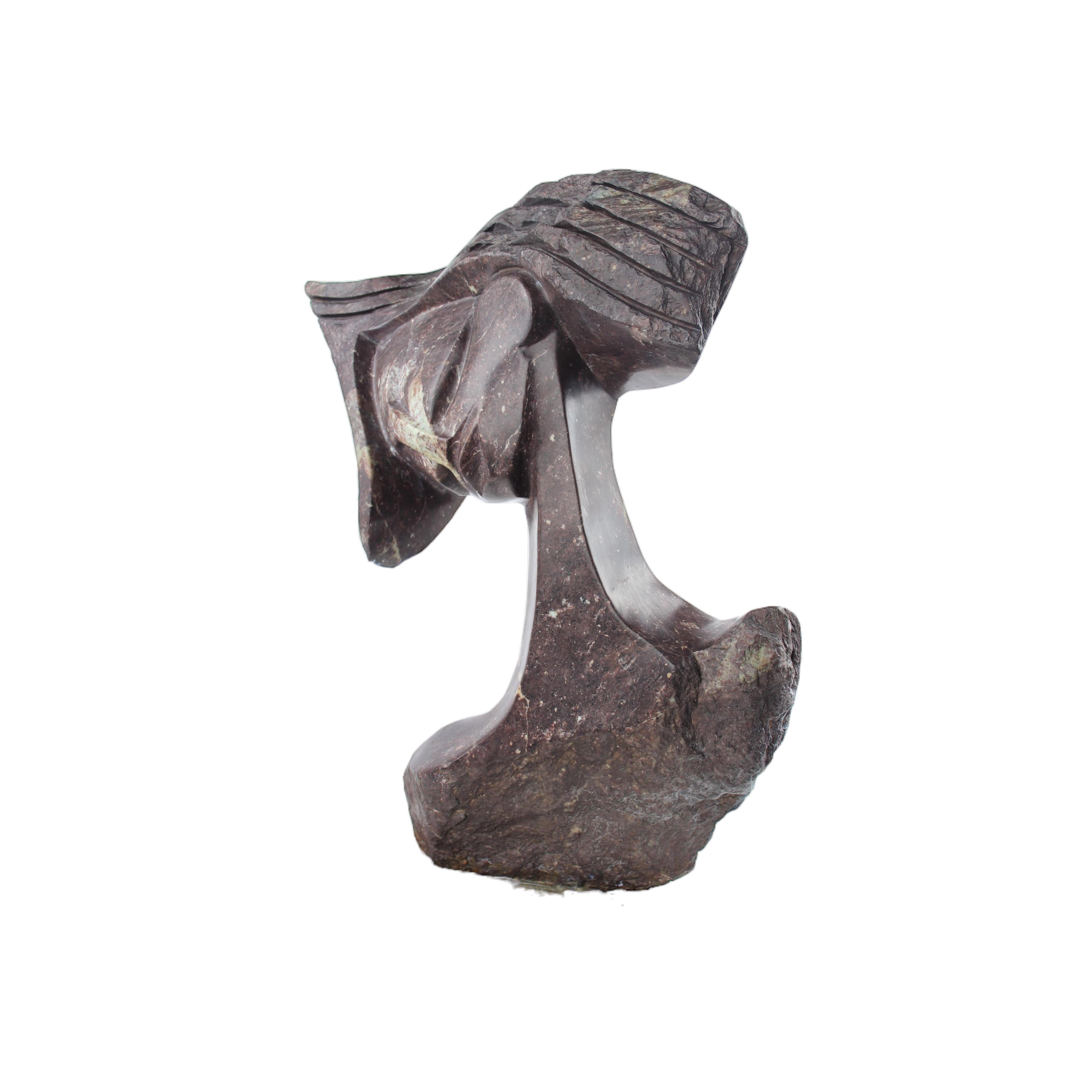 Shona Tribe Cobalt Stone Reflections ~20.5" Tall - Sculpture & Statuary