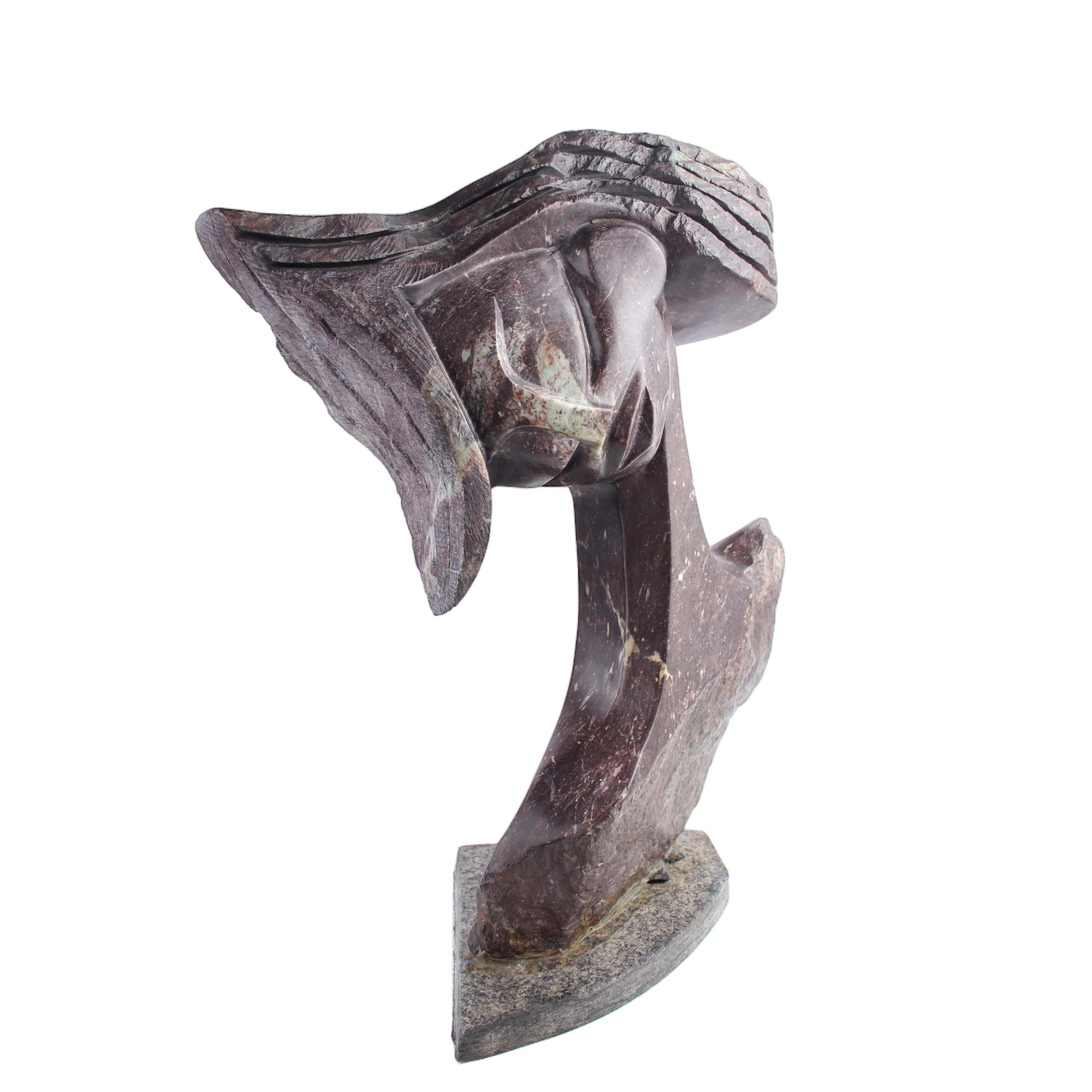 Shona Tribe Cobalt Stone Reflections ~20.5" Tall - Sculpture & Statuary