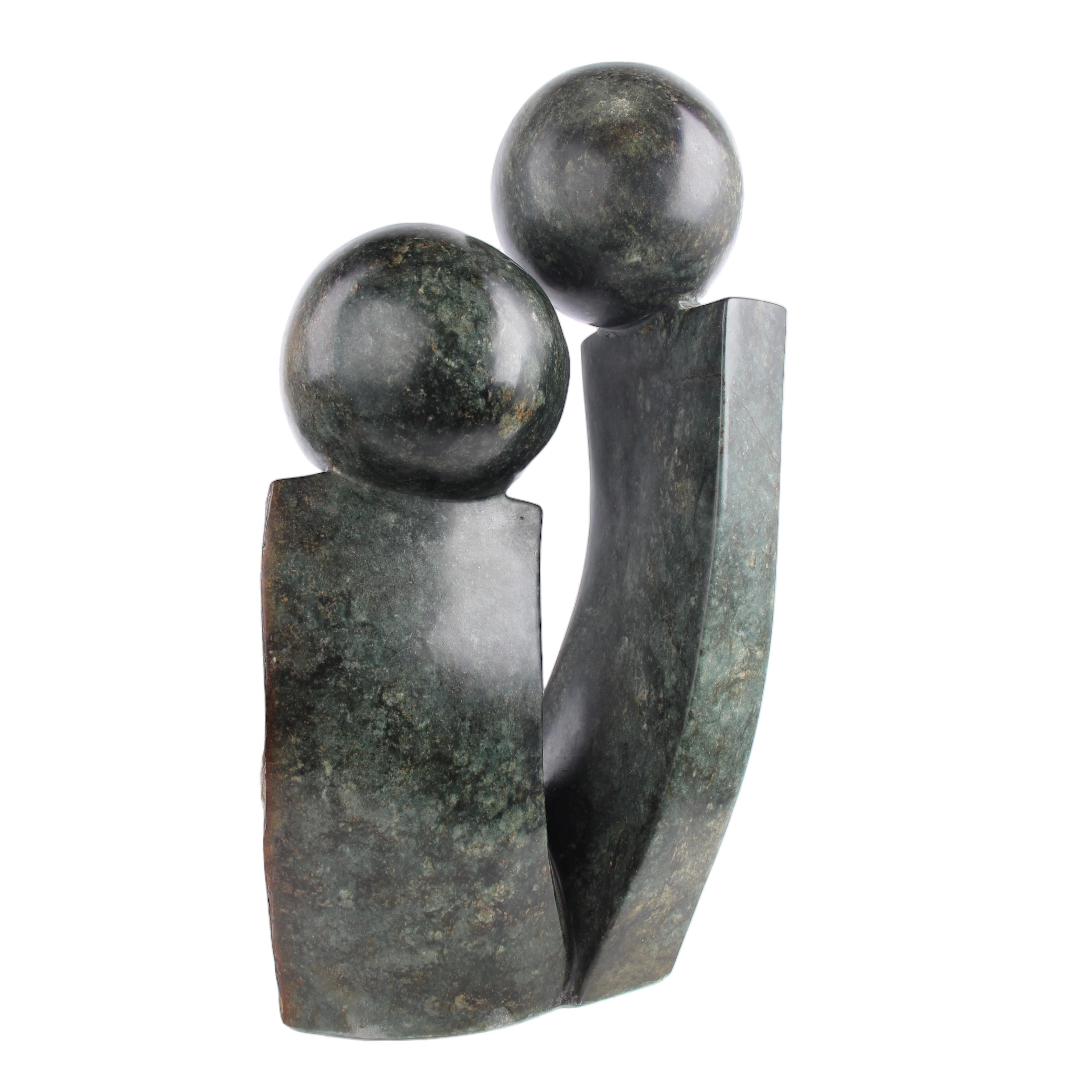 Shona Tribe Opal Stone Couples ~19.7" Tall - Sculpture & Statuary