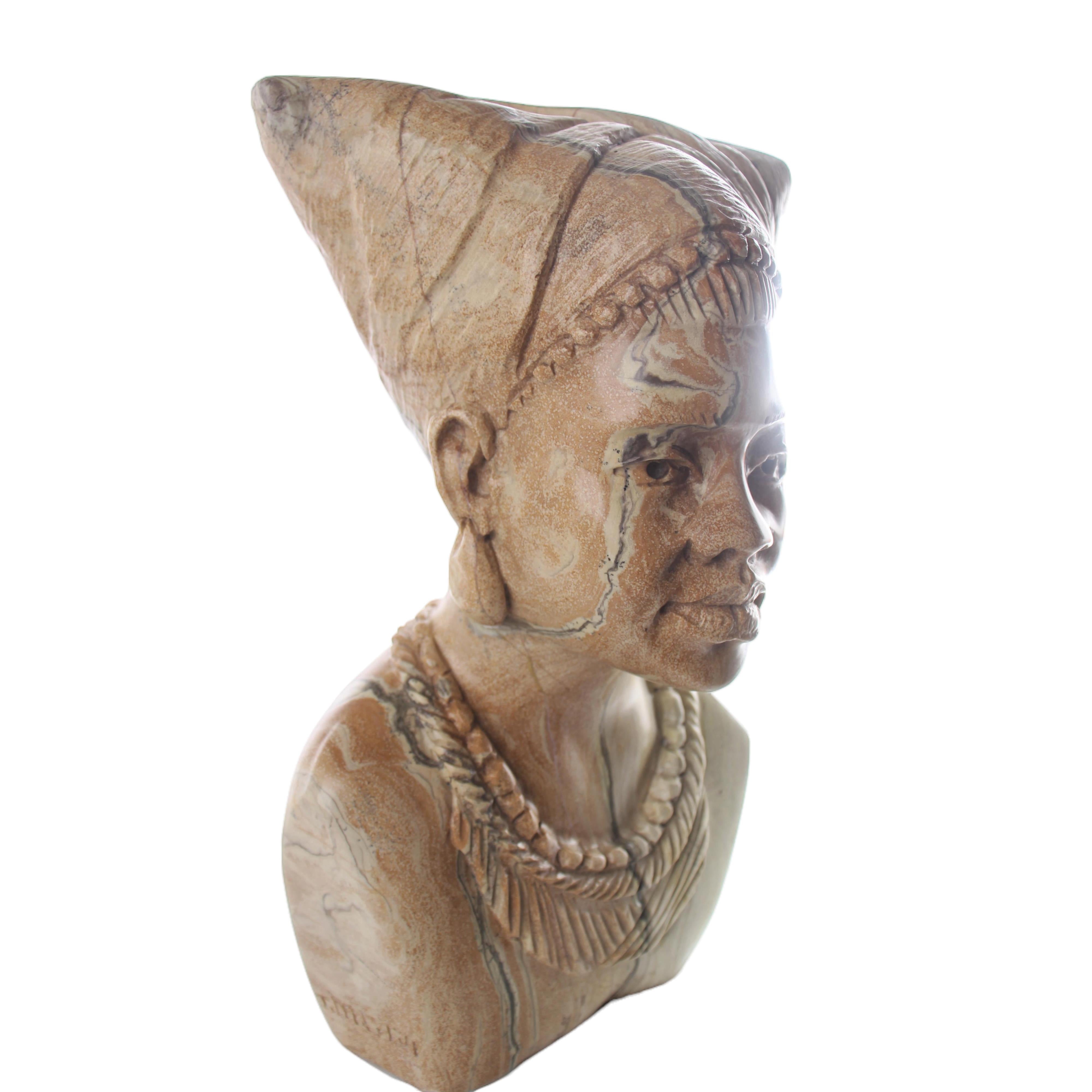 Shona Tribe Butter Jade Bust ~11.0" Tall - Busts