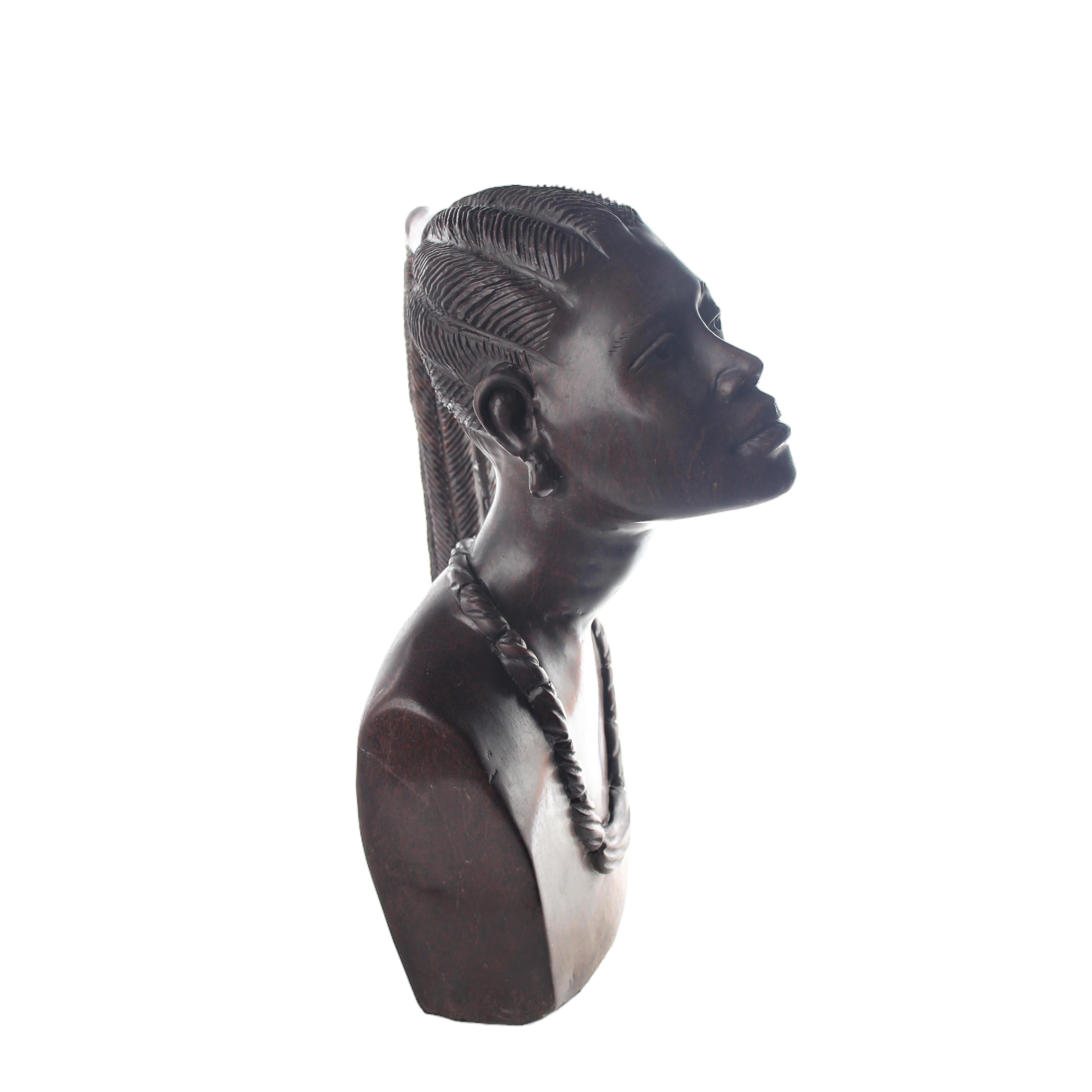 Shona Tribe Serpentine Stone Busts ~18.1" Tall - Busts