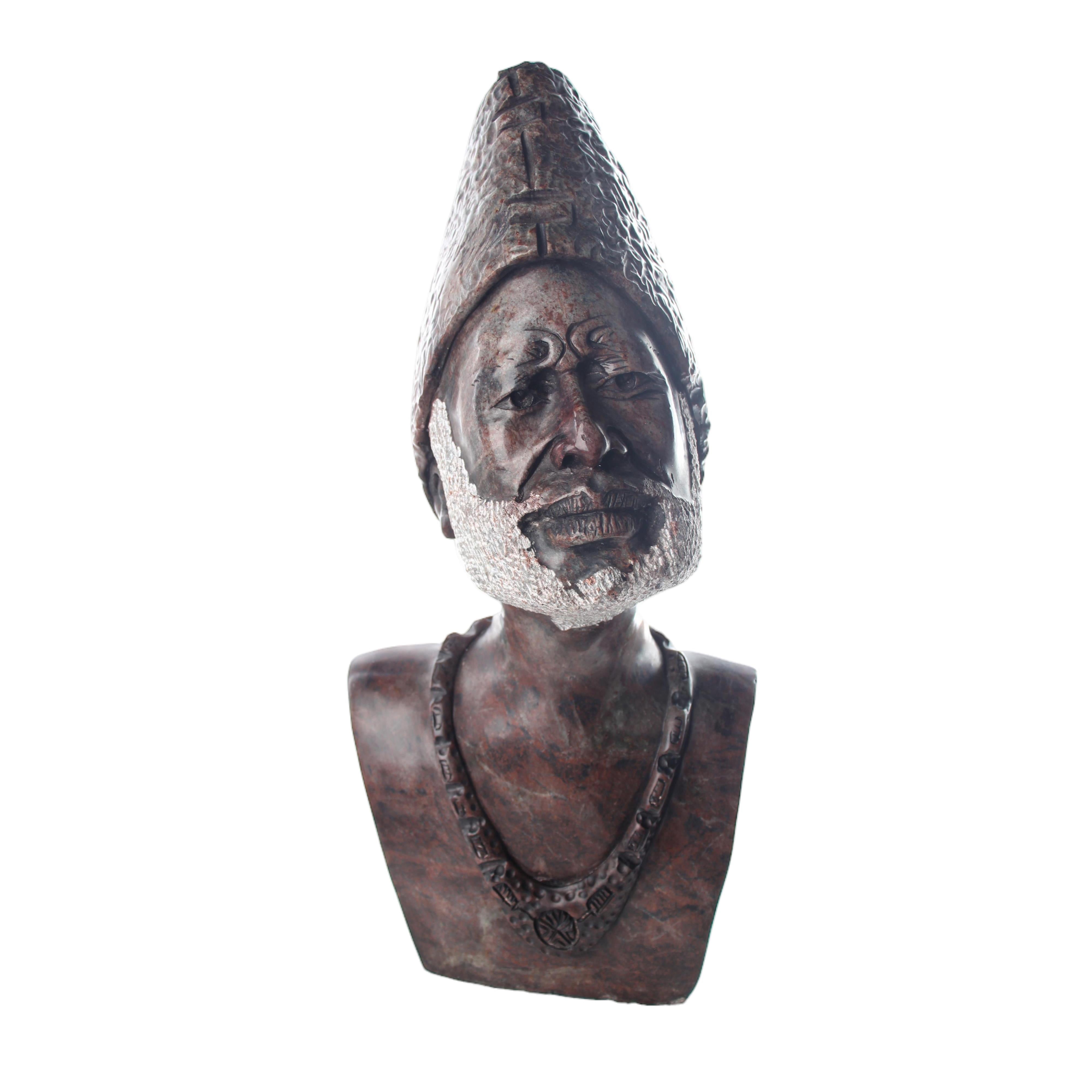 Shona Tribe Serpentine Stone Busts ~18.5" Tall - Busts