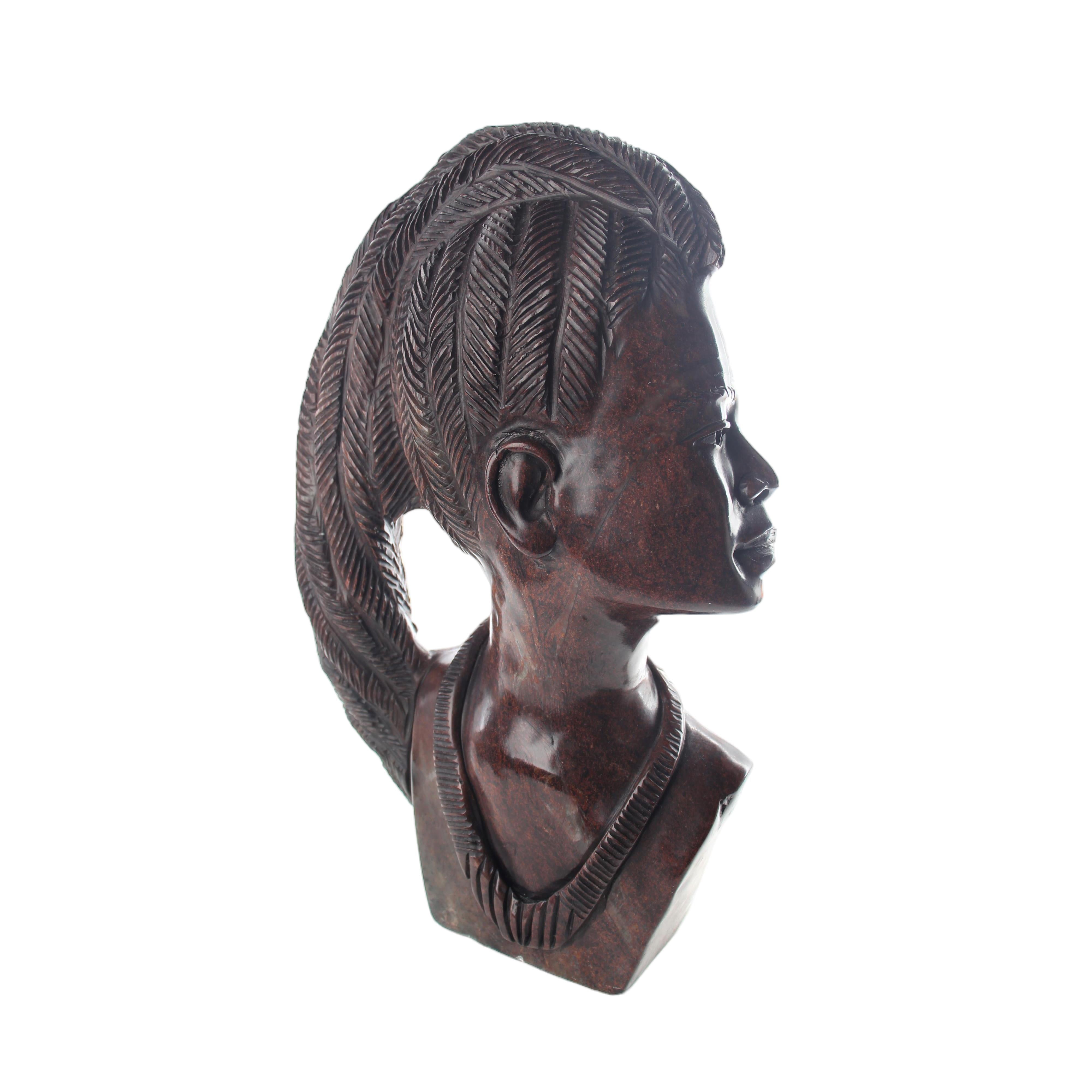 Shona Tribe Serpentine Stone Busts ~15.0" Tall - Busts