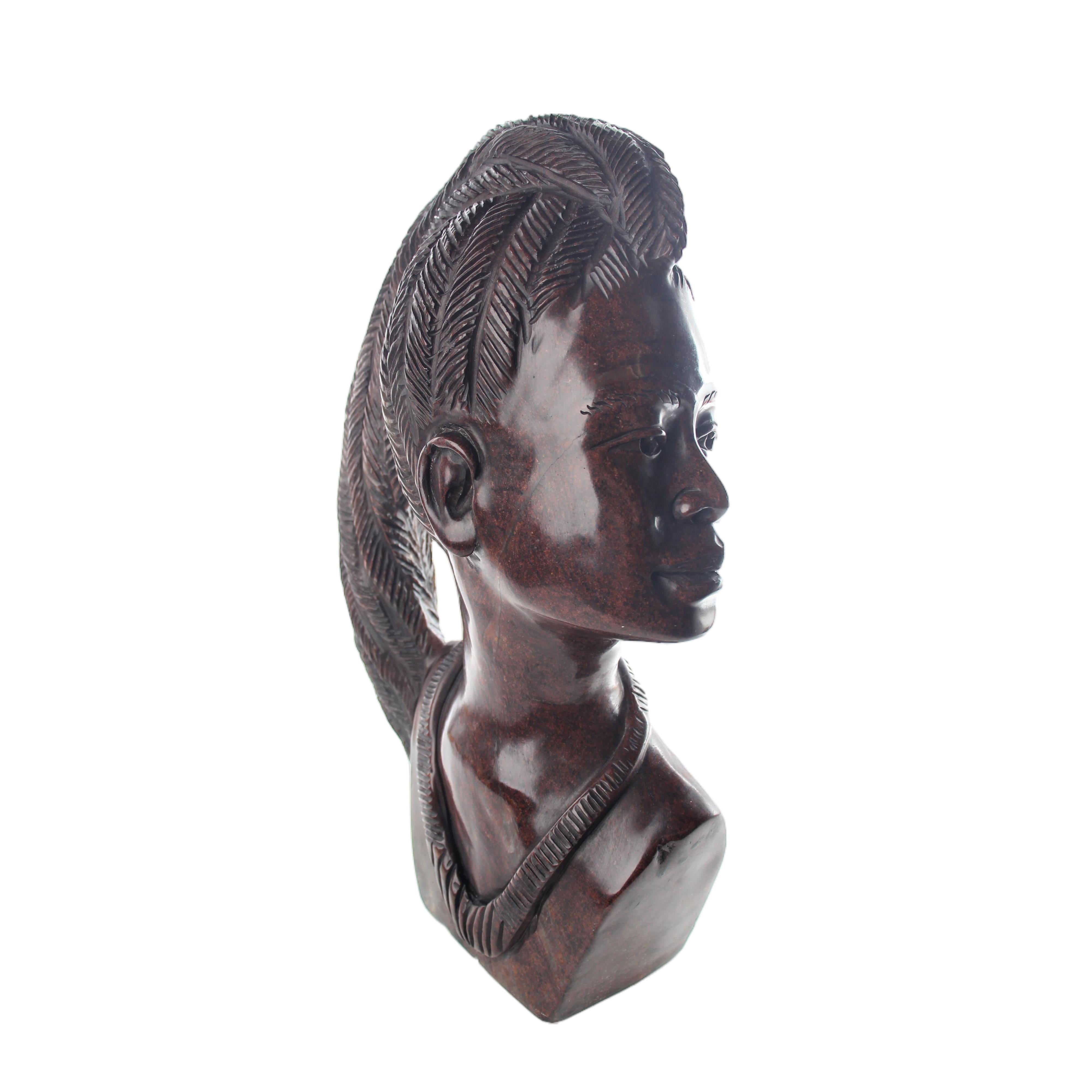 Shona Tribe Serpentine Stone Busts ~15.0" Tall - Busts