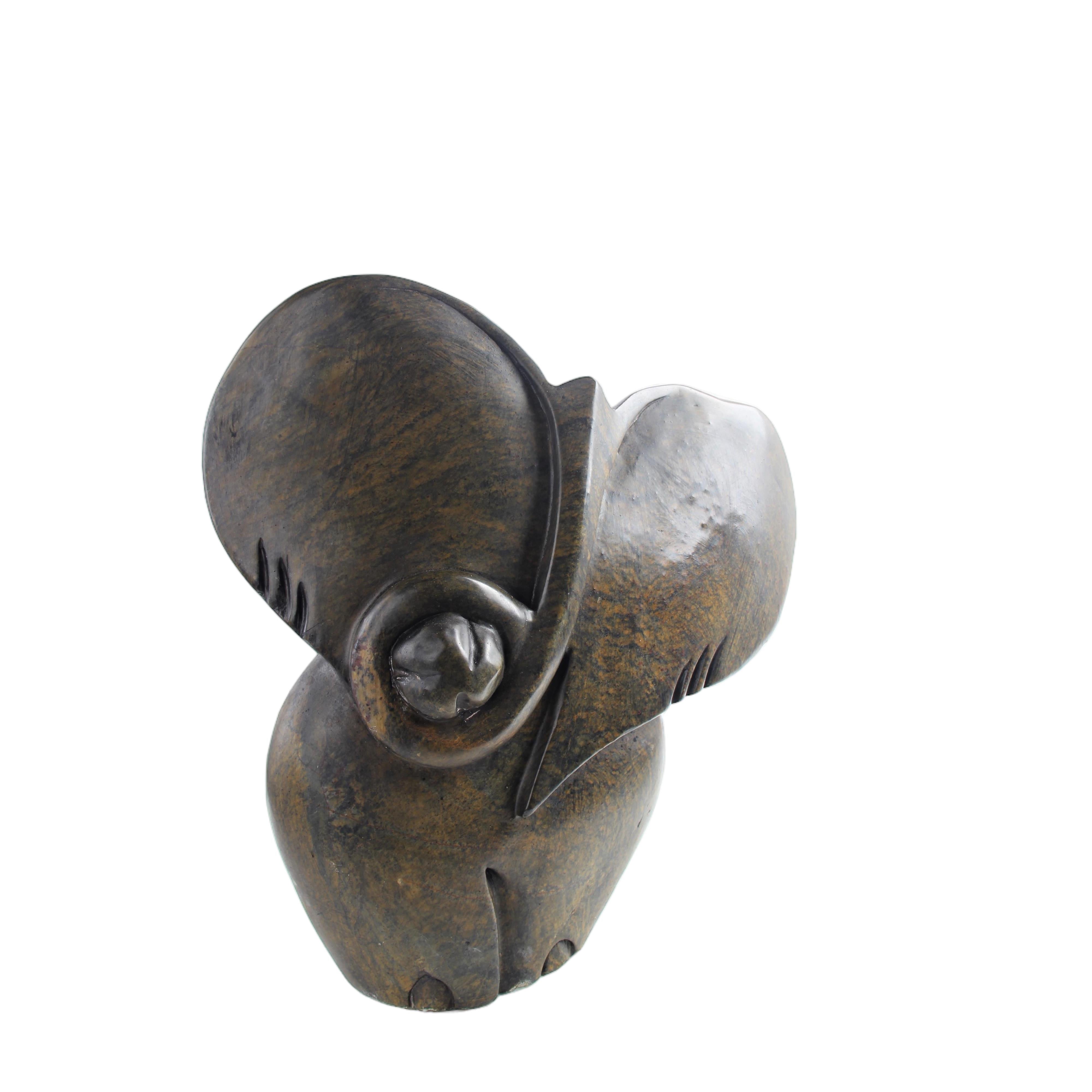 Shona Tribe Serpentine Stone Elephant ~15.0" Tall - Elephant