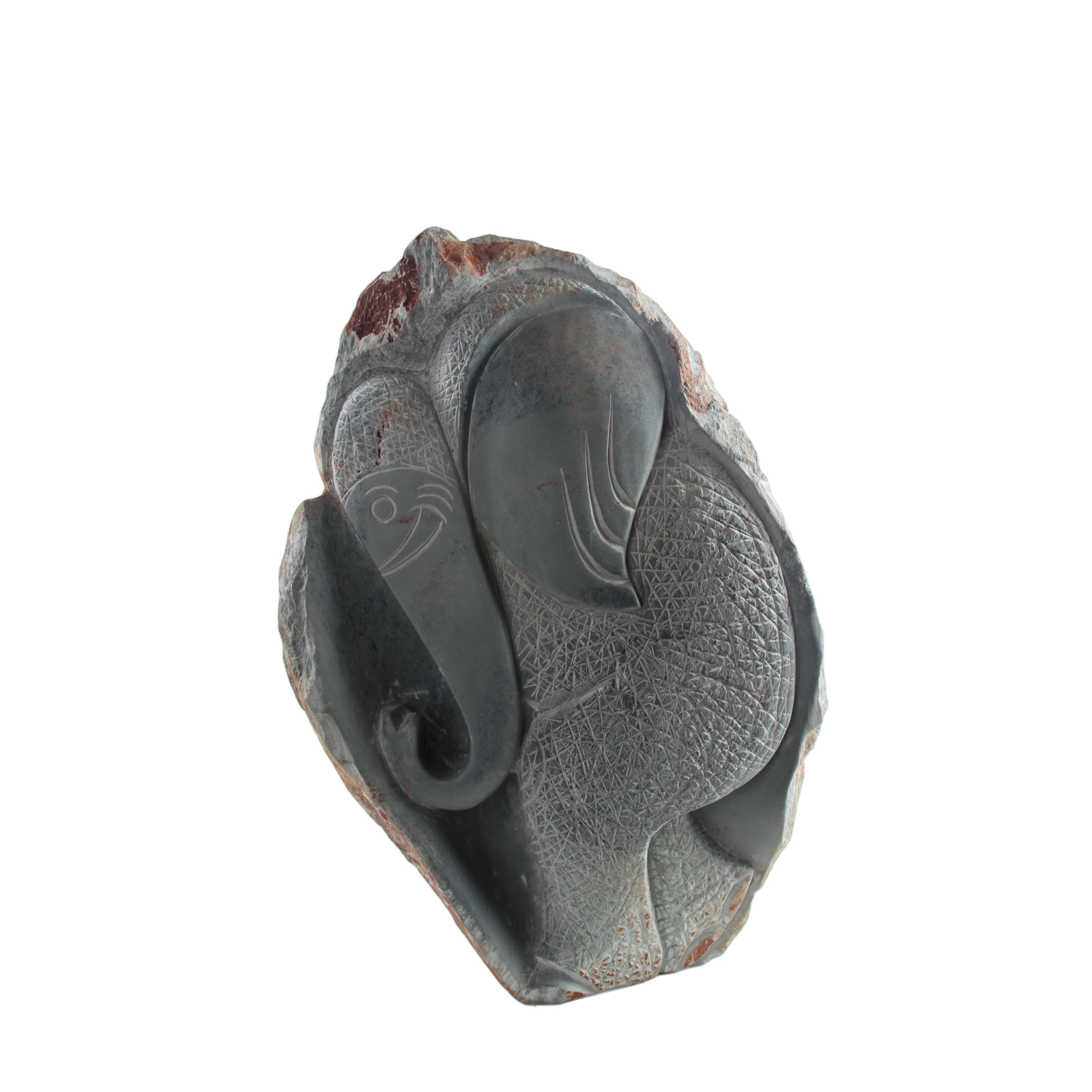 Shona Tribe Serpentine Stone Elephant ~14.2" Tall - Elephant