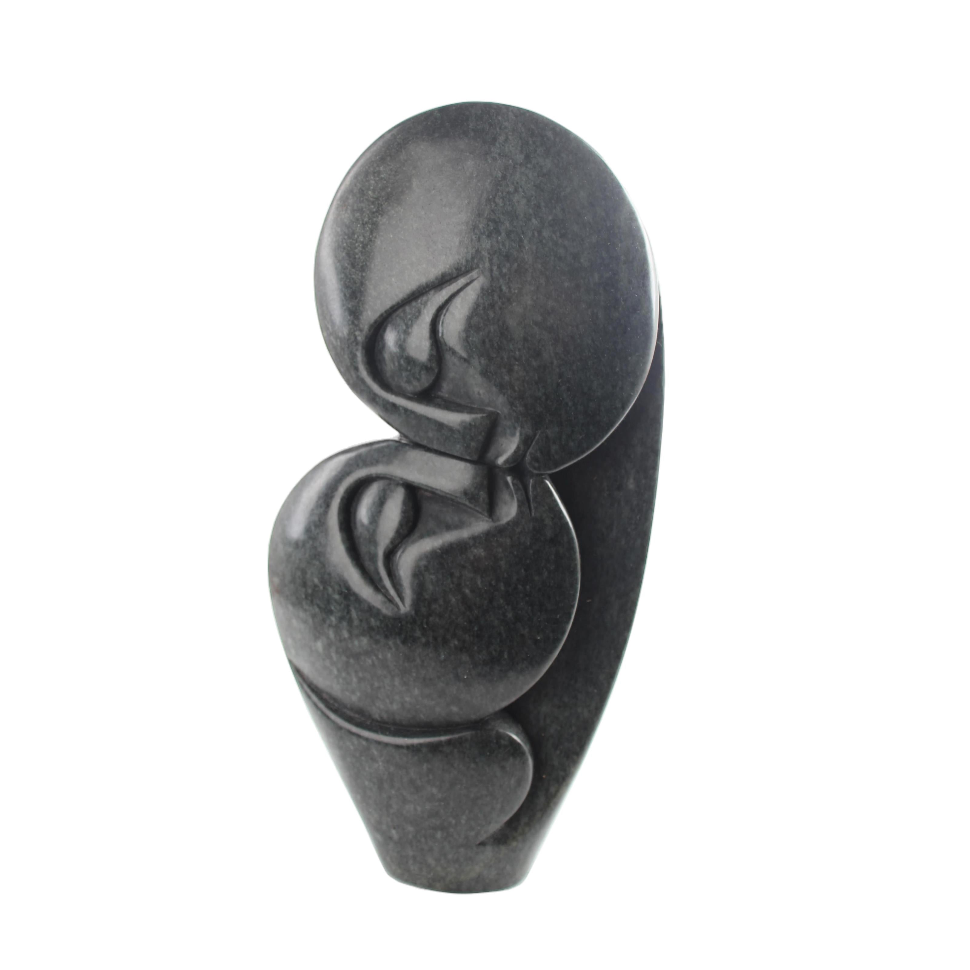 Shona Tribe Serpentine Stone Lovers ~10.2" Tall - Lovers
