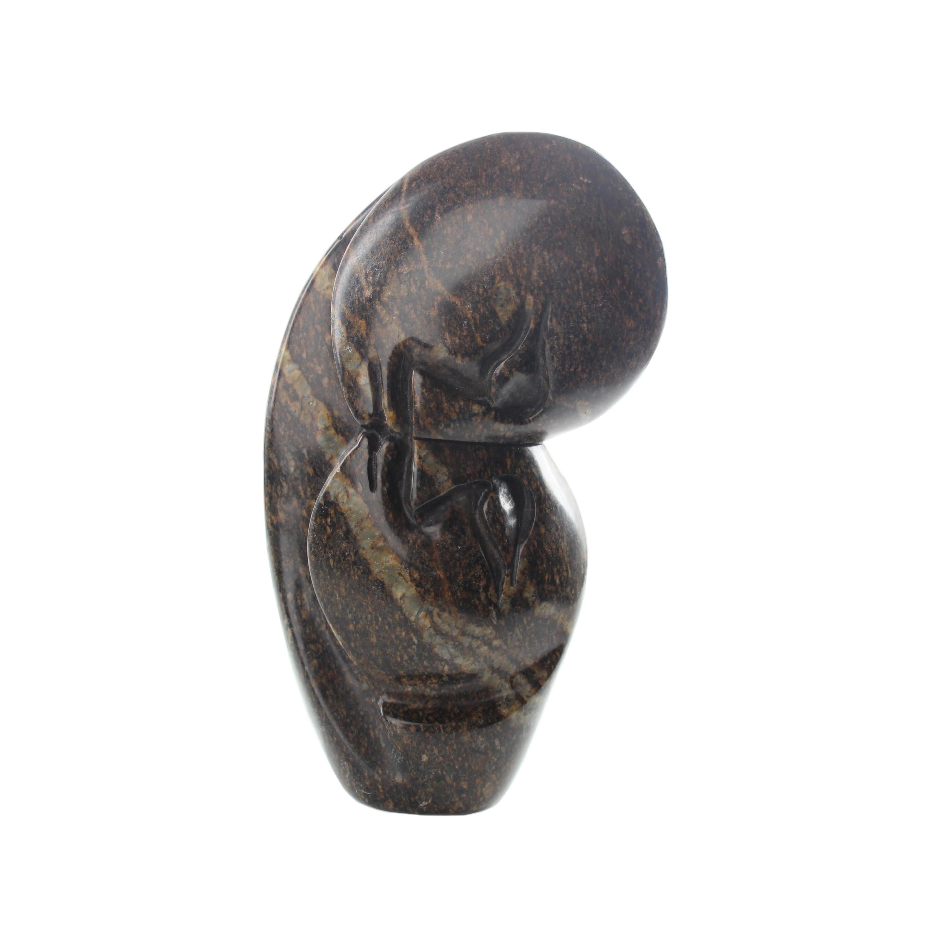 Shona Tribe Serpentine Stone Lovers ~8.3" Tall