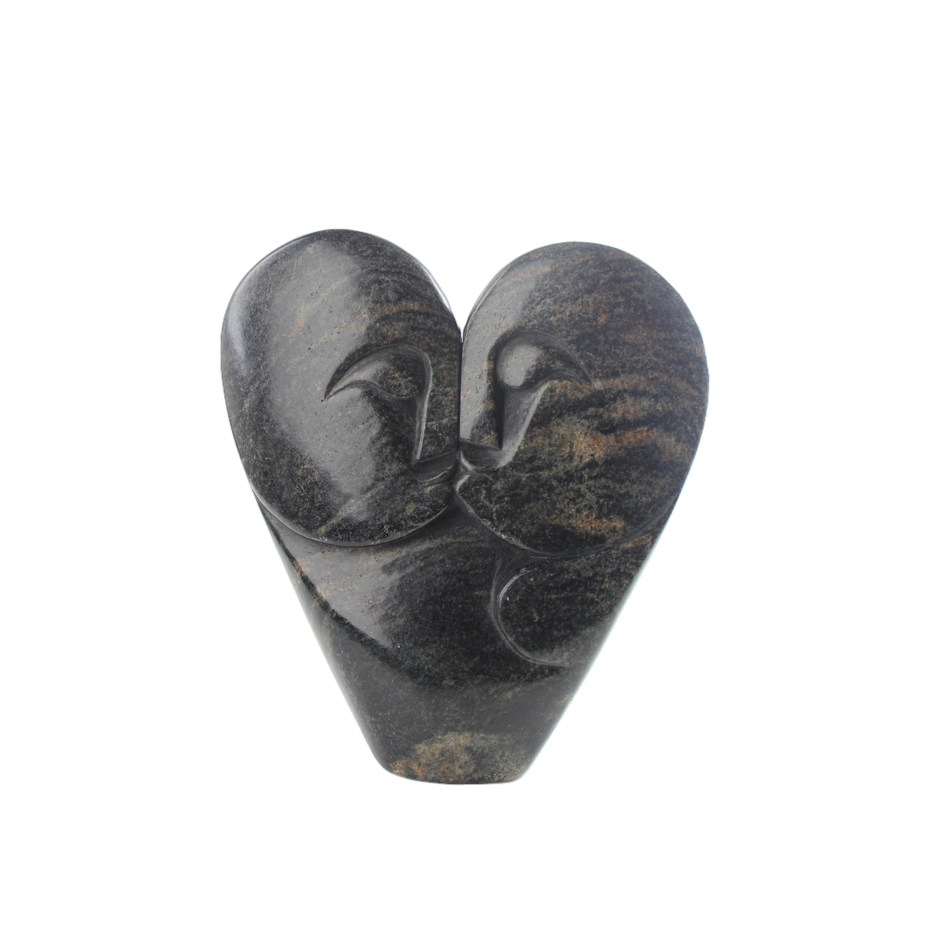 Shona Tribe Serpentine Stone Lovers ~8.7" Tall - Lovers