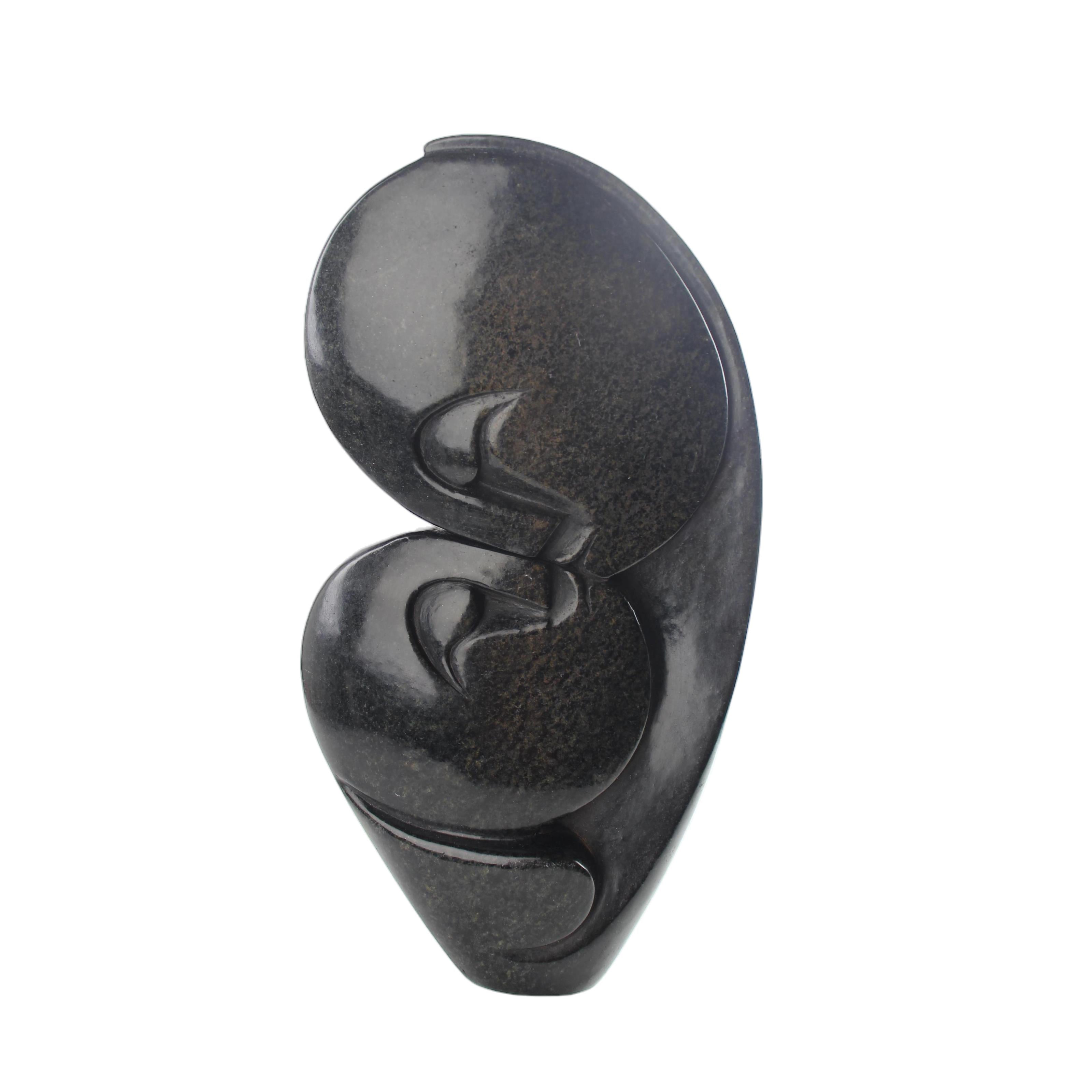 Shona Tribe Serpentine Stone Lovers ~11.8" Tall