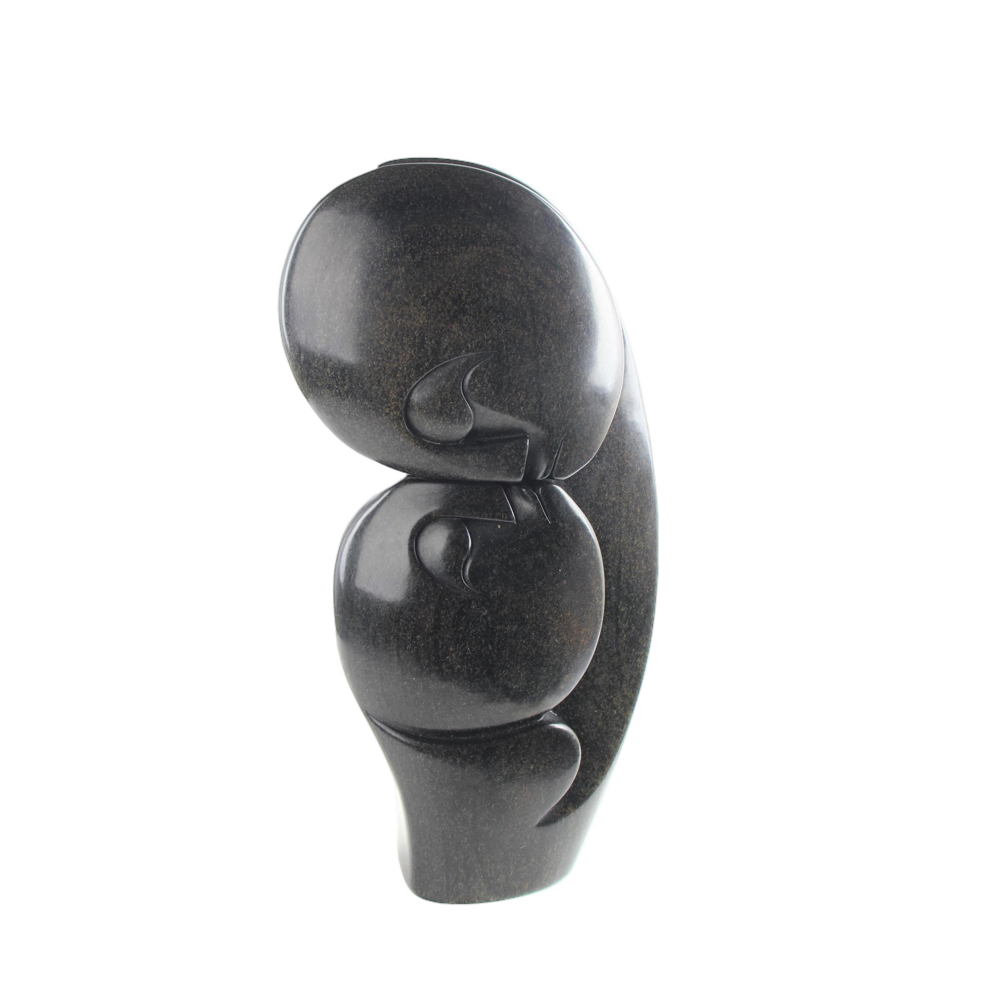 Shona Tribe Serpentine Stone Lovers ~15.7" Tall