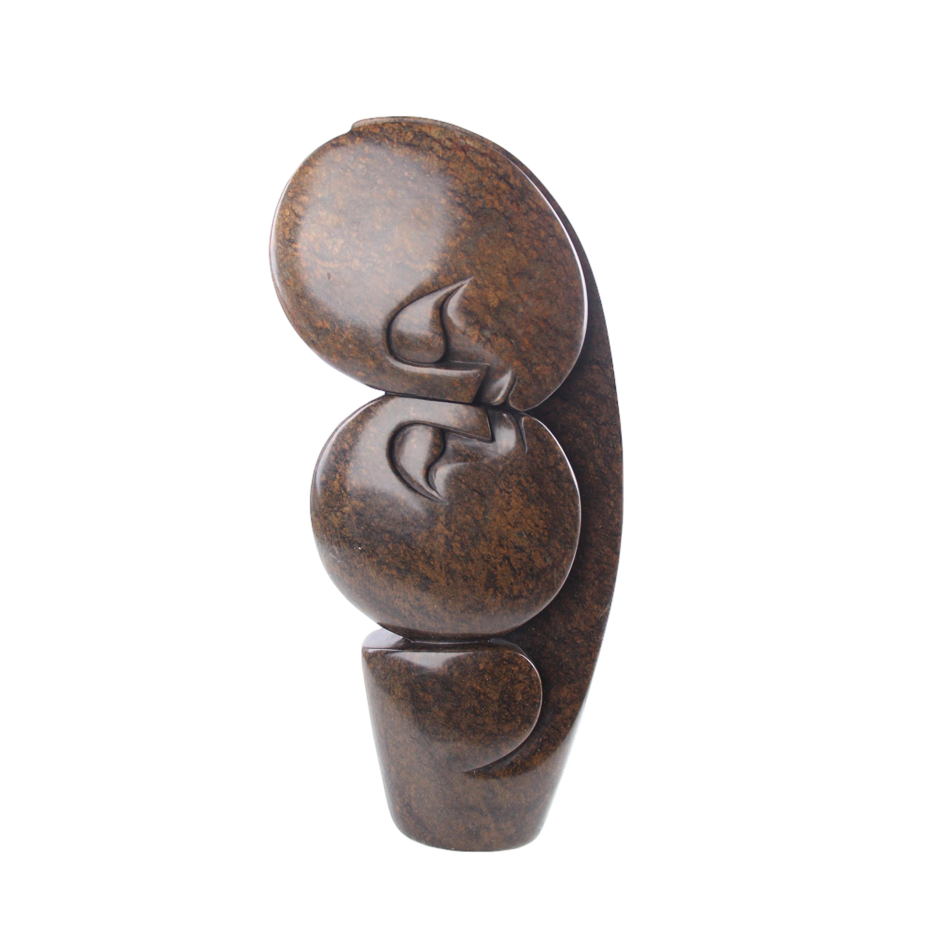 Shona Tribe Serpentine Stone Lovers ~15.4" Tall - Lovers