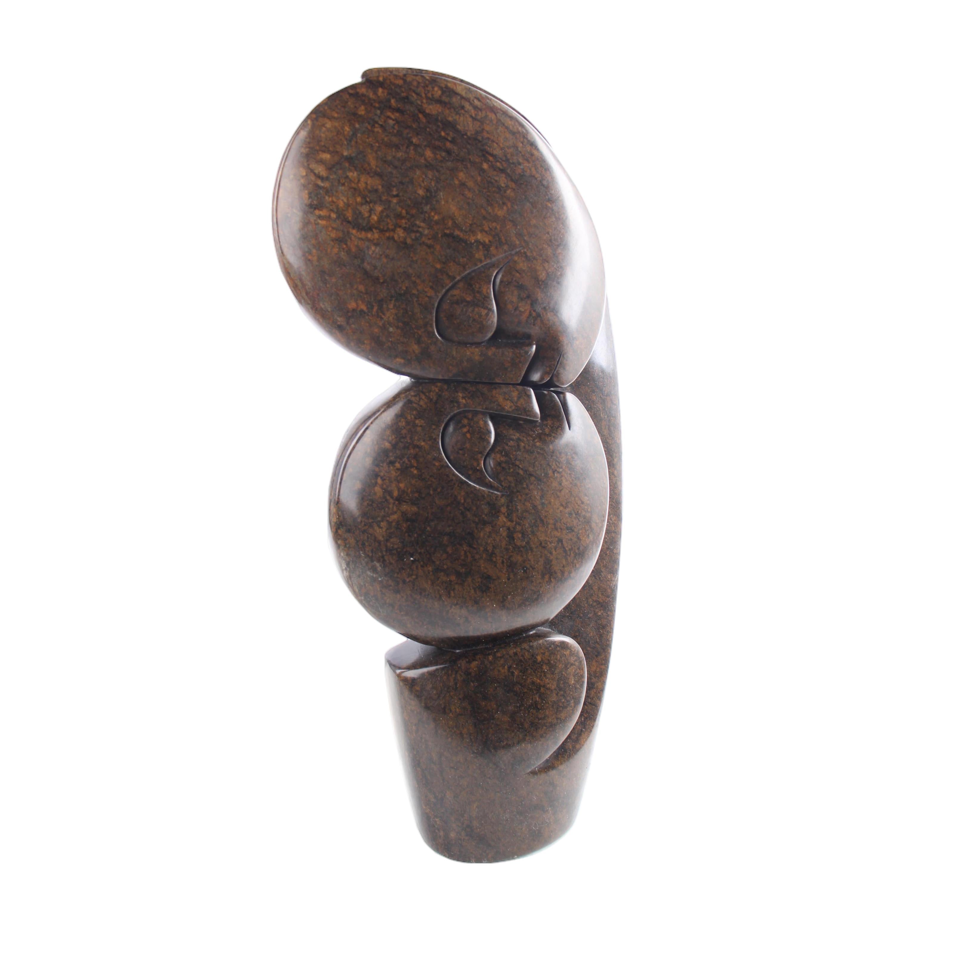 Shona Tribe Serpentine Stone Lovers ~15.4" Tall - Lovers