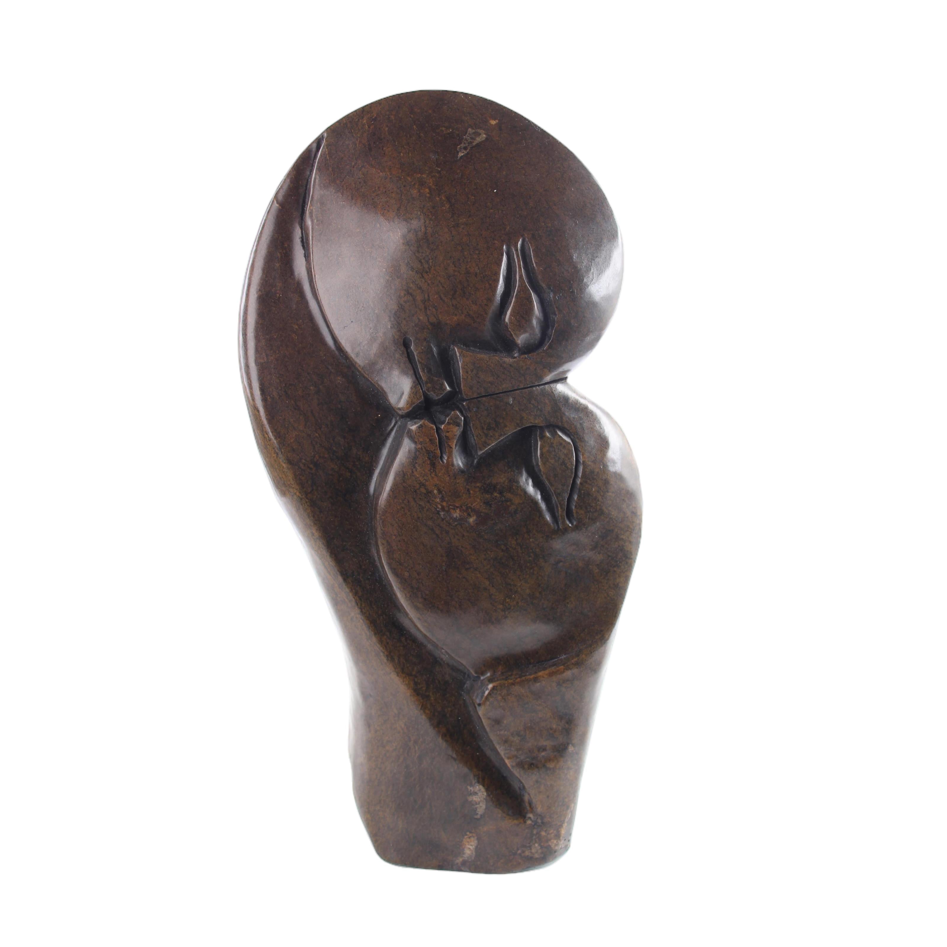 Shona Tribe Serpentine Stone Lovers ~15.4" Tall - Lovers