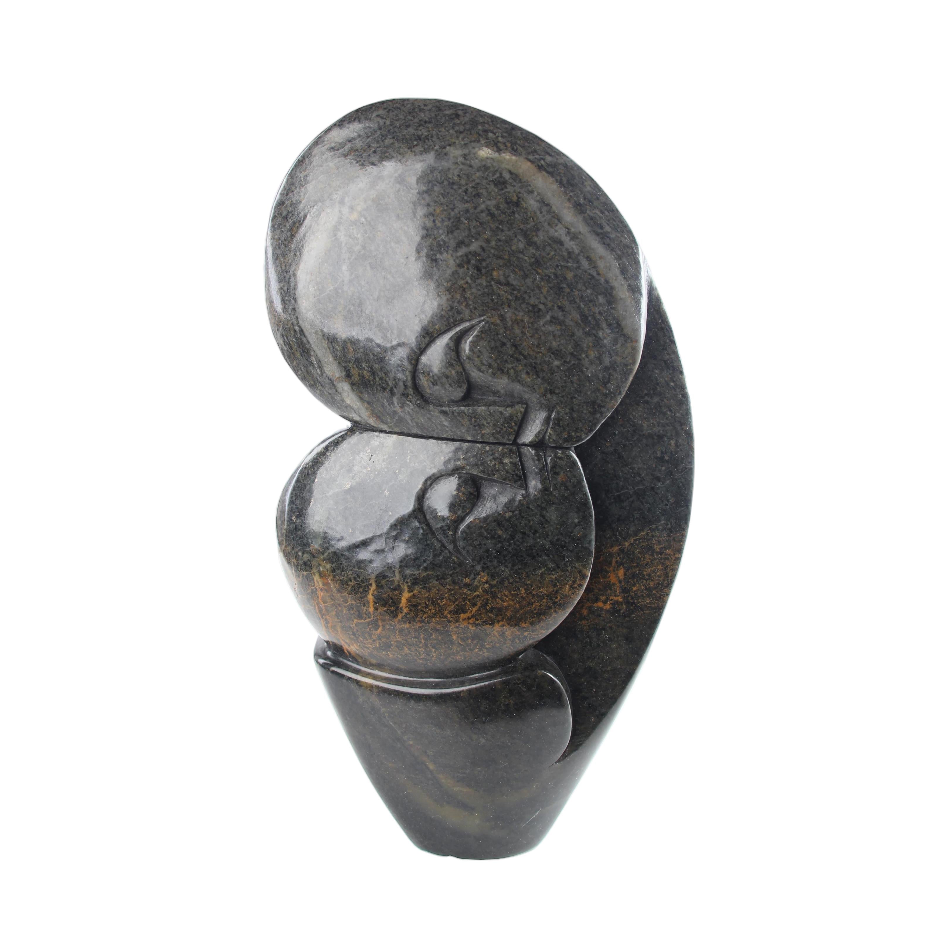 Shona Tribe Serpentine Stone Lovers ~14.2" Tall - Lovers