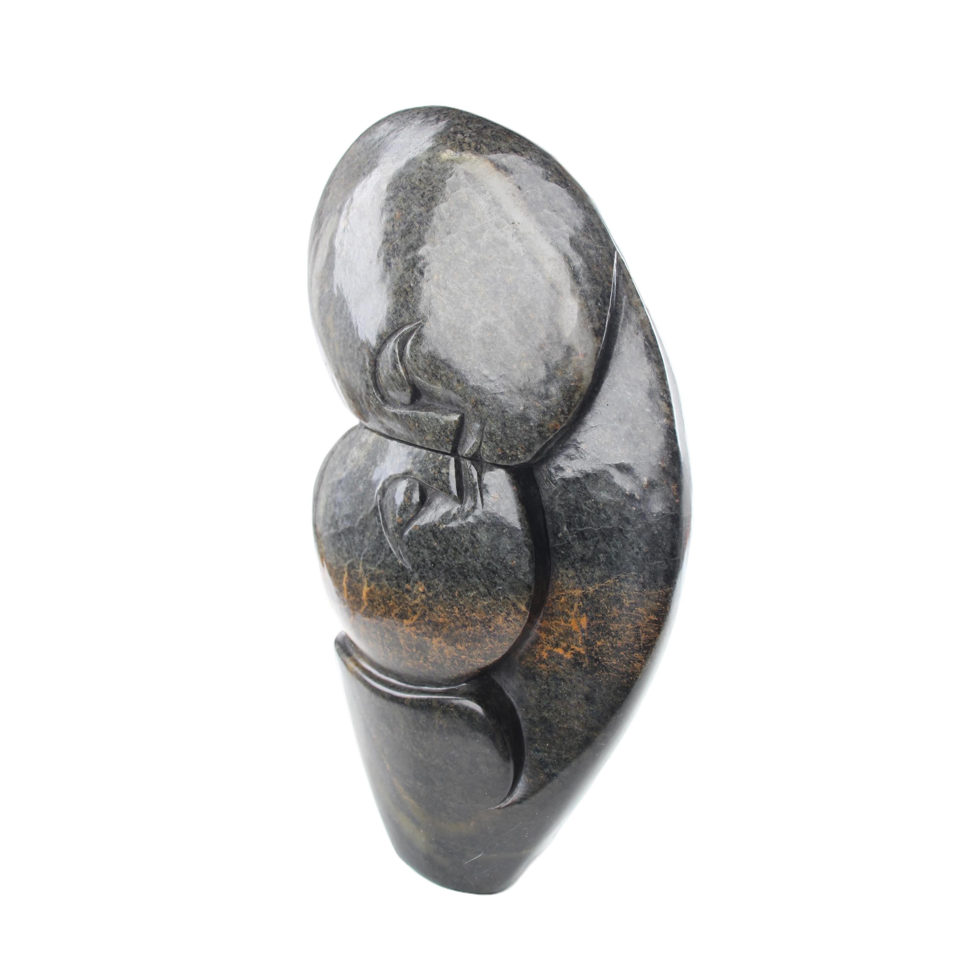 Shona Tribe Serpentine Stone Lovers ~14.2" Tall - Lovers