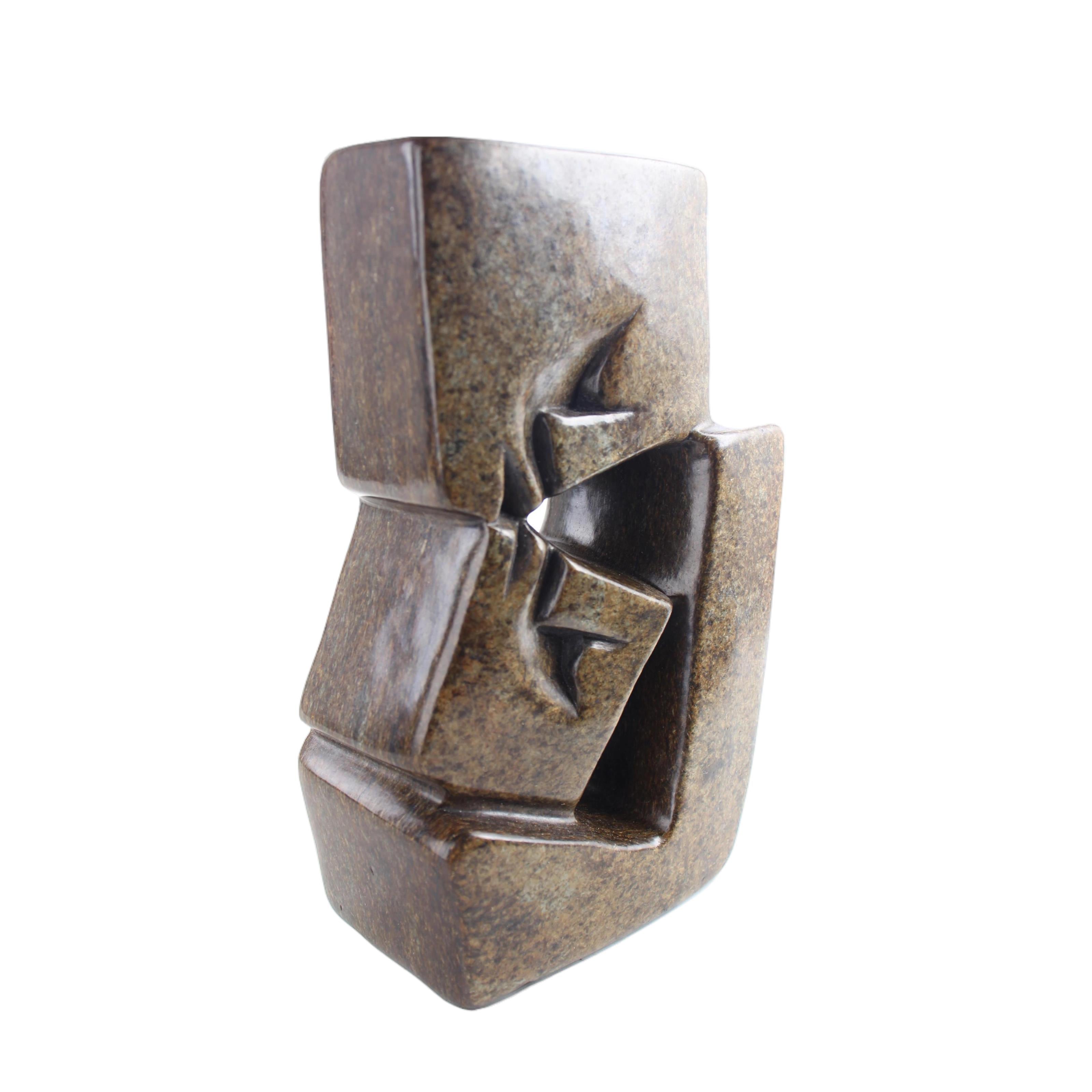 Shona Tribe Serpentine Stone Family Cubes ~7.9" Tall