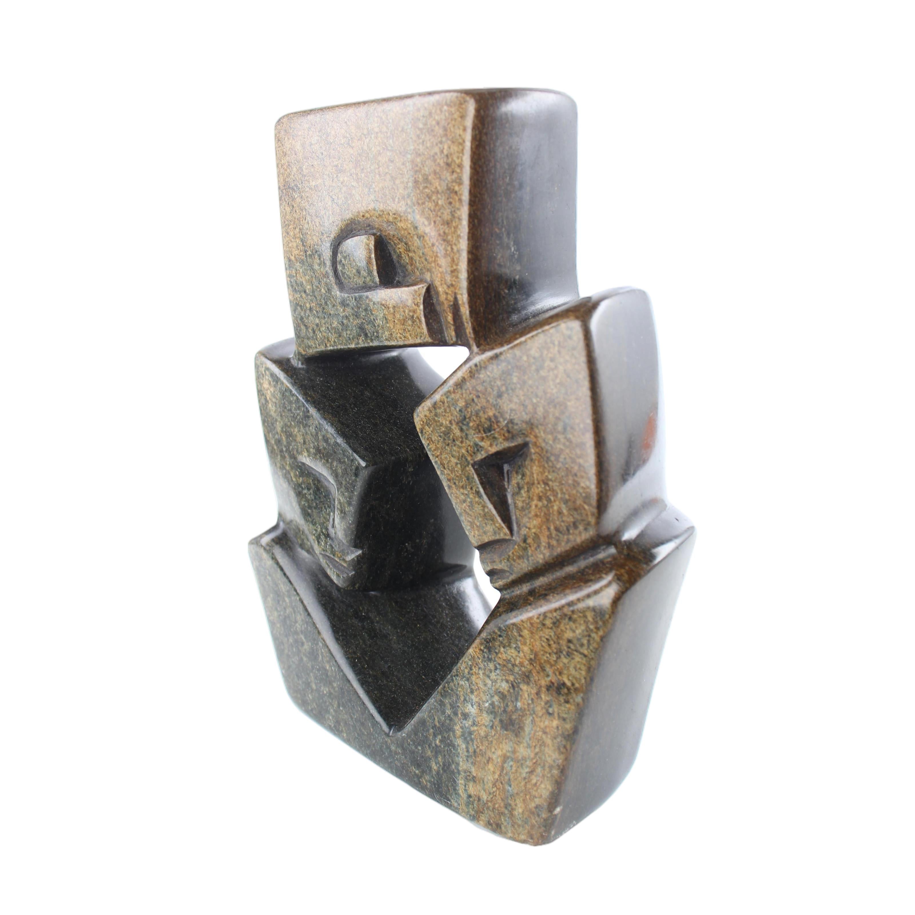 Shona Tribe Serpentine Stone Family Cubes ~8.3" Tall - Family Cubes