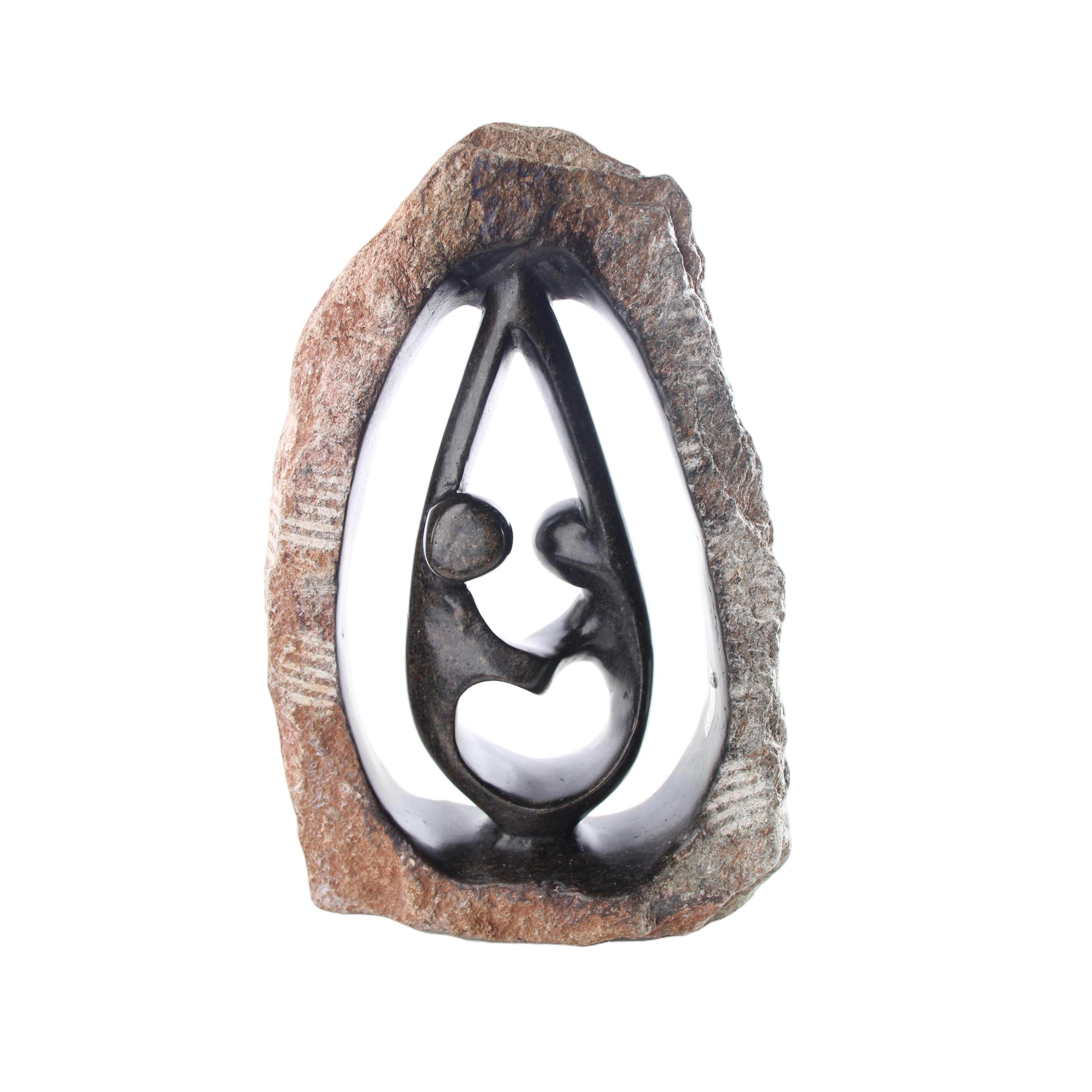Shona Tribe Serpentine Stone Couples ~10.2" Tall