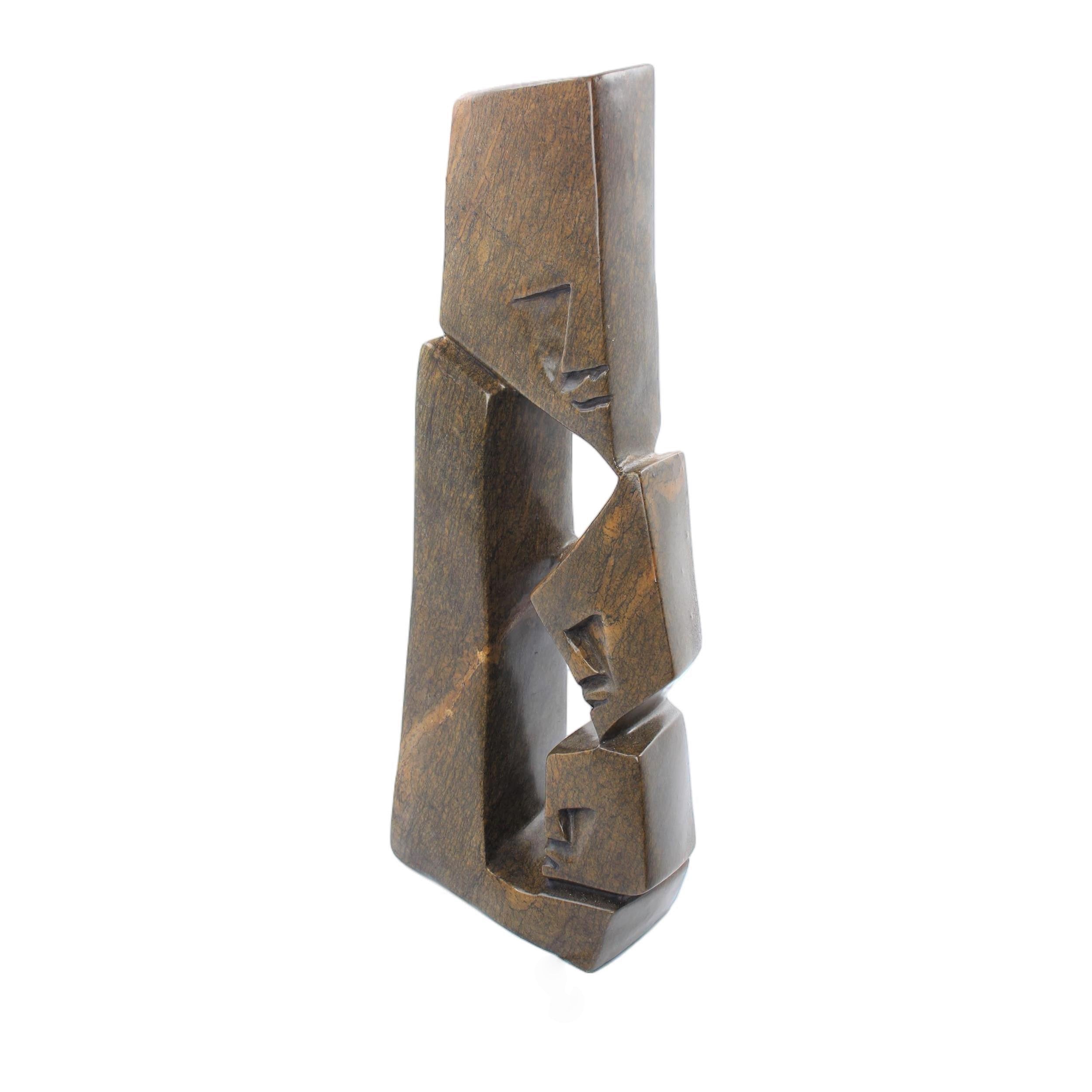 Shona Tribe Serpentine Stone Family Cubes ~20.1" Tall