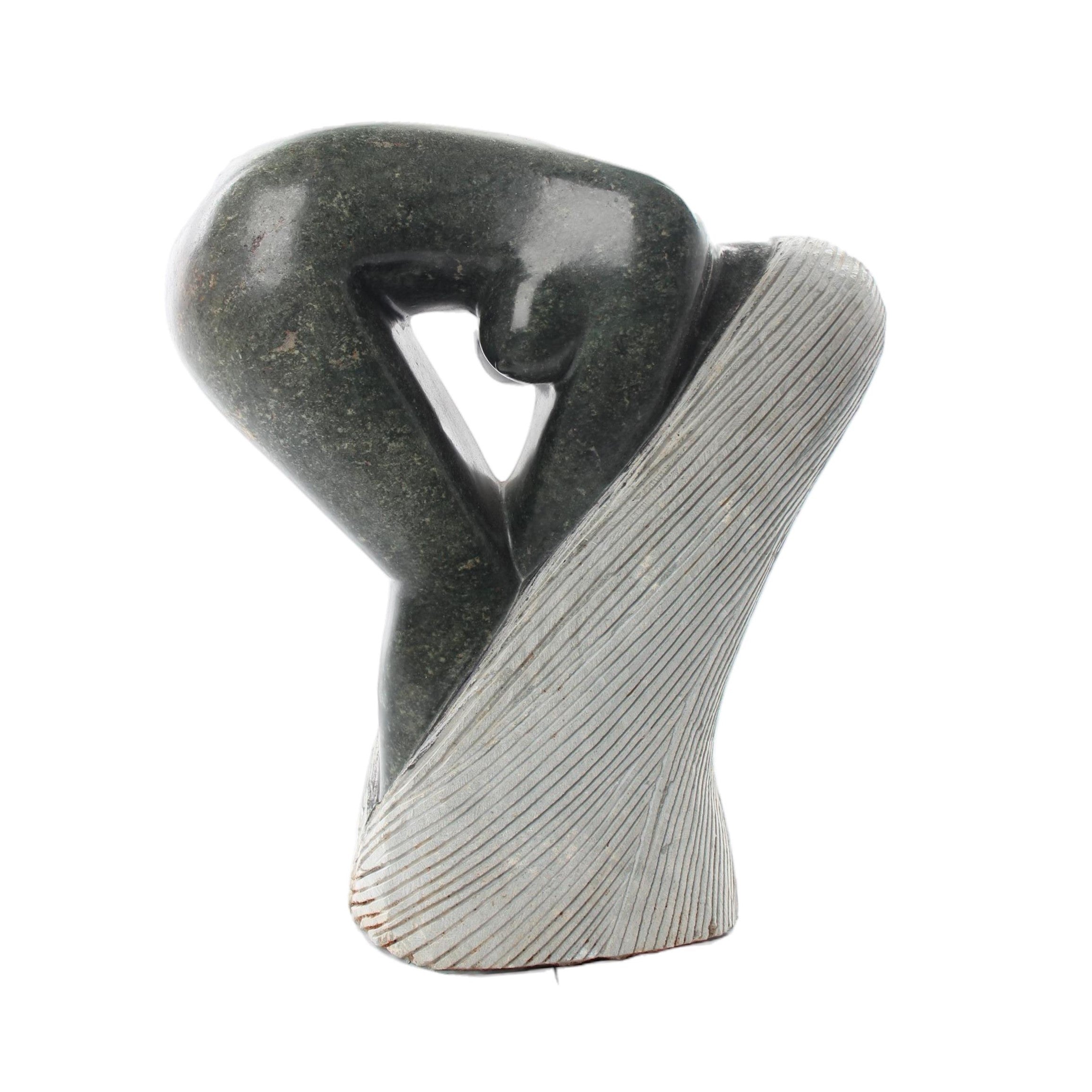 Shona Tribe Opal Stone Bathing Lady ~18.1" Tall - Bathing lady