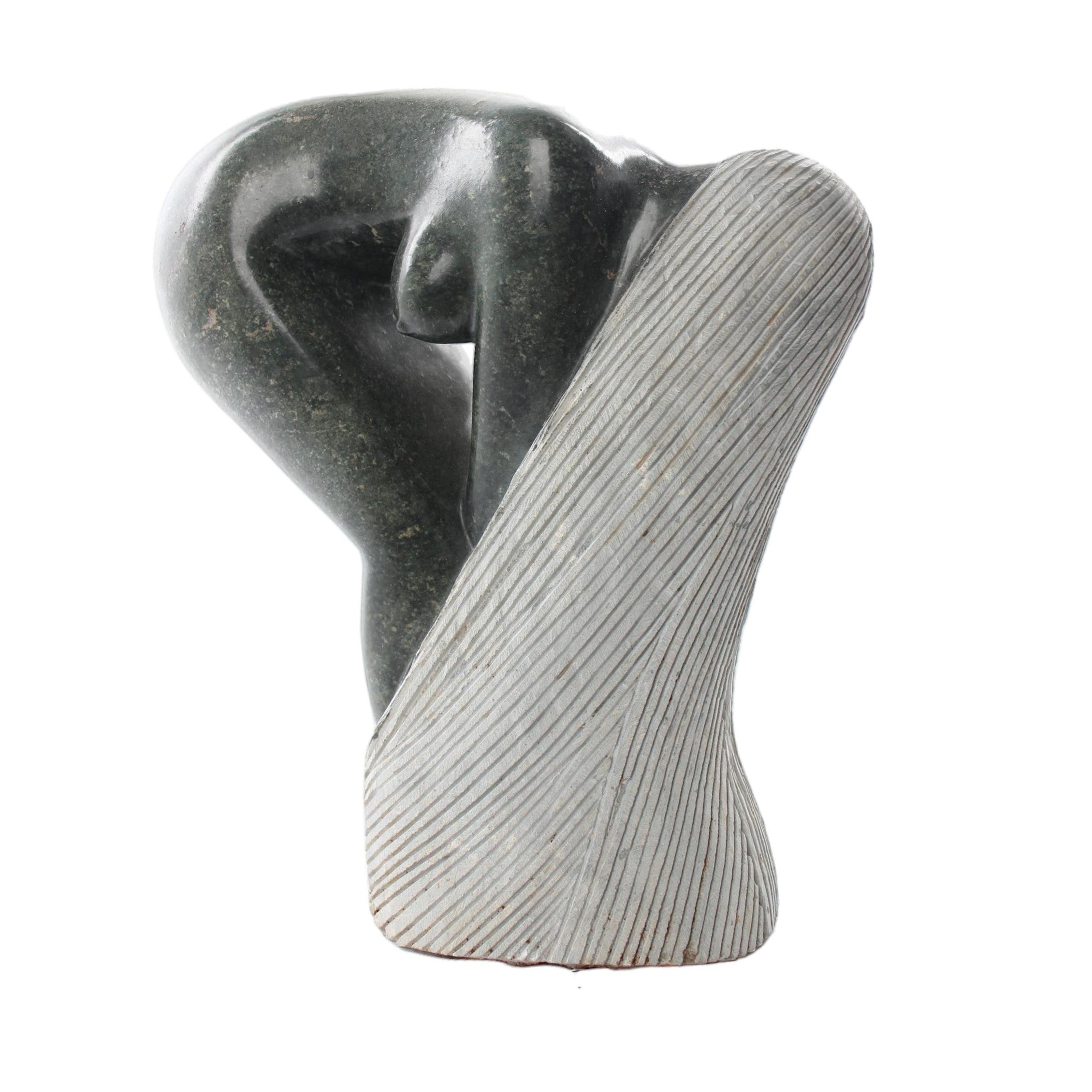 Shona Tribe Opal Stone Bathing Lady ~18.1" Tall - Bathing lady