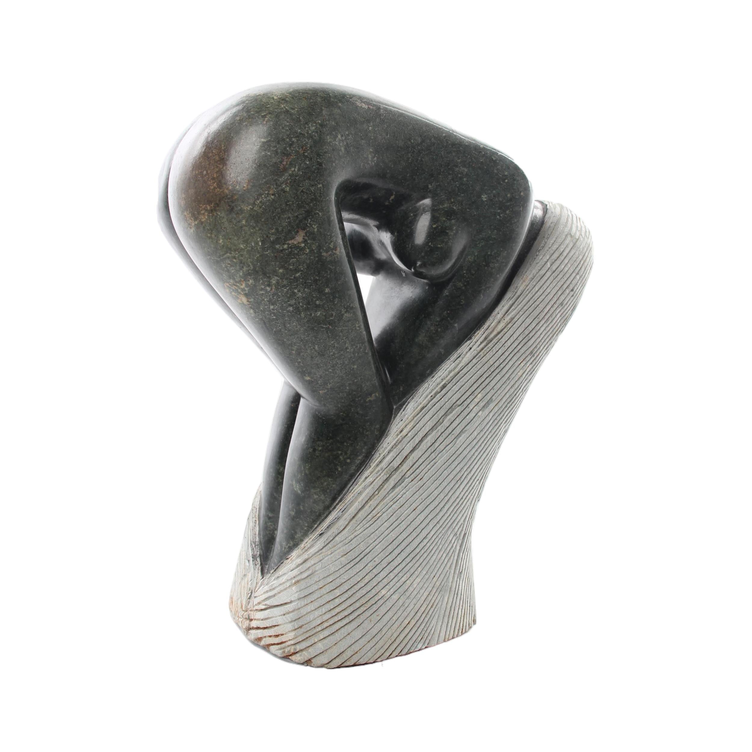 Shona Tribe Opal Stone Bathing Lady ~18.1" Tall - Bathing lady