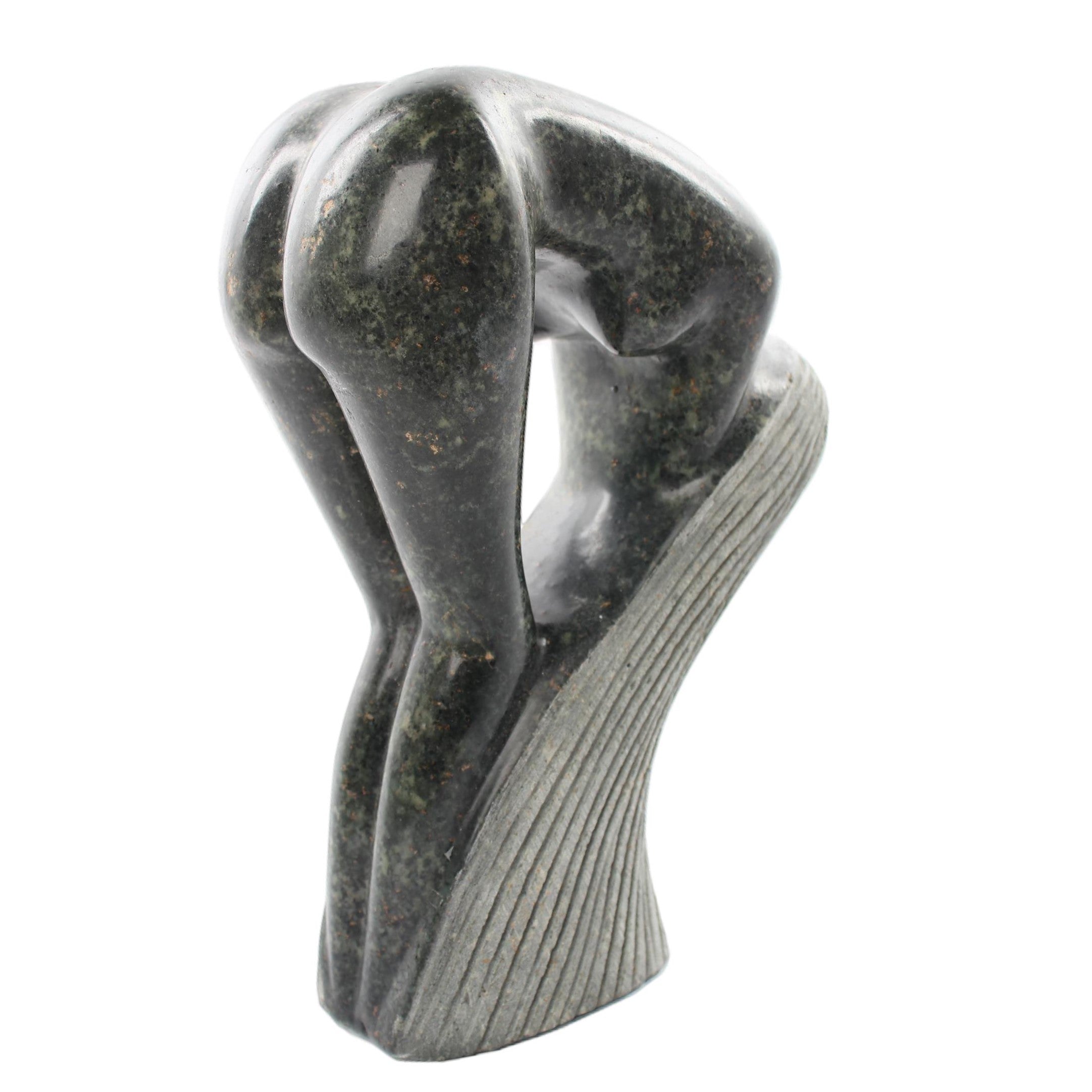 Shona Tribe Opal Stone Bathing Lady ~11.4" Tall - Bathing lady