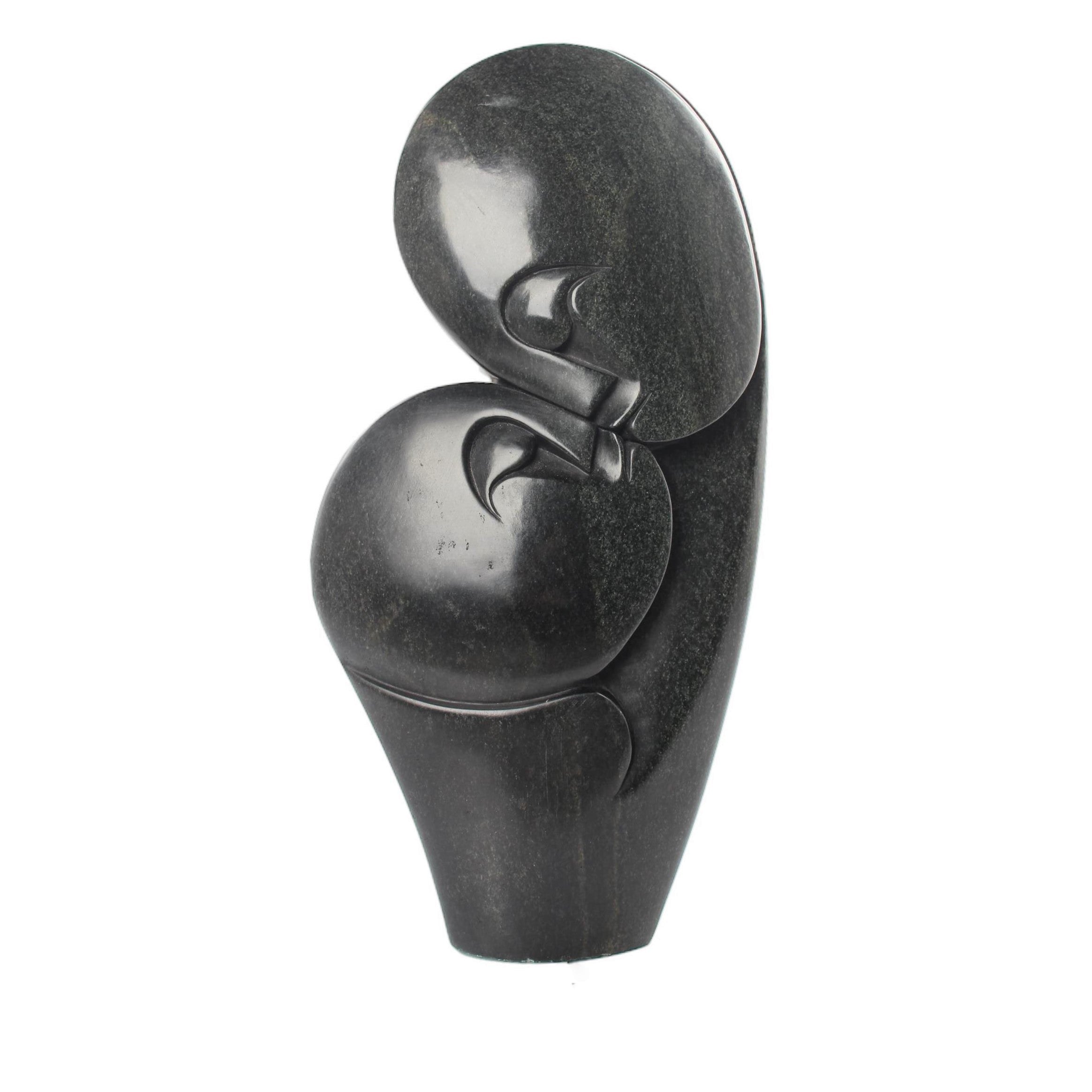 Shona Tribe Serpentine Stone Lovers ~18.9" Tall