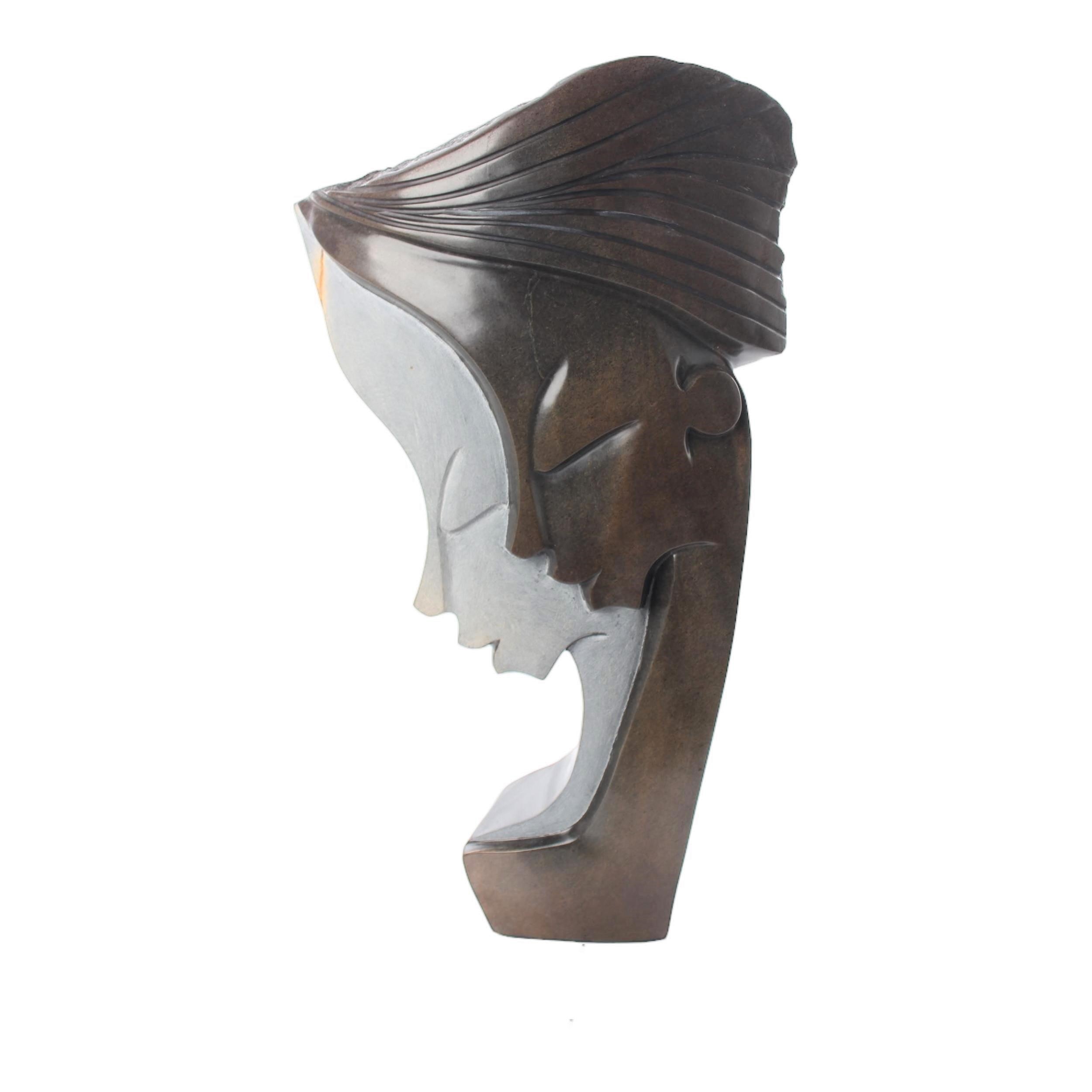 Shona Tribe Opal Stone Sisters ~26.8" Tall - Sculpture & Statuary