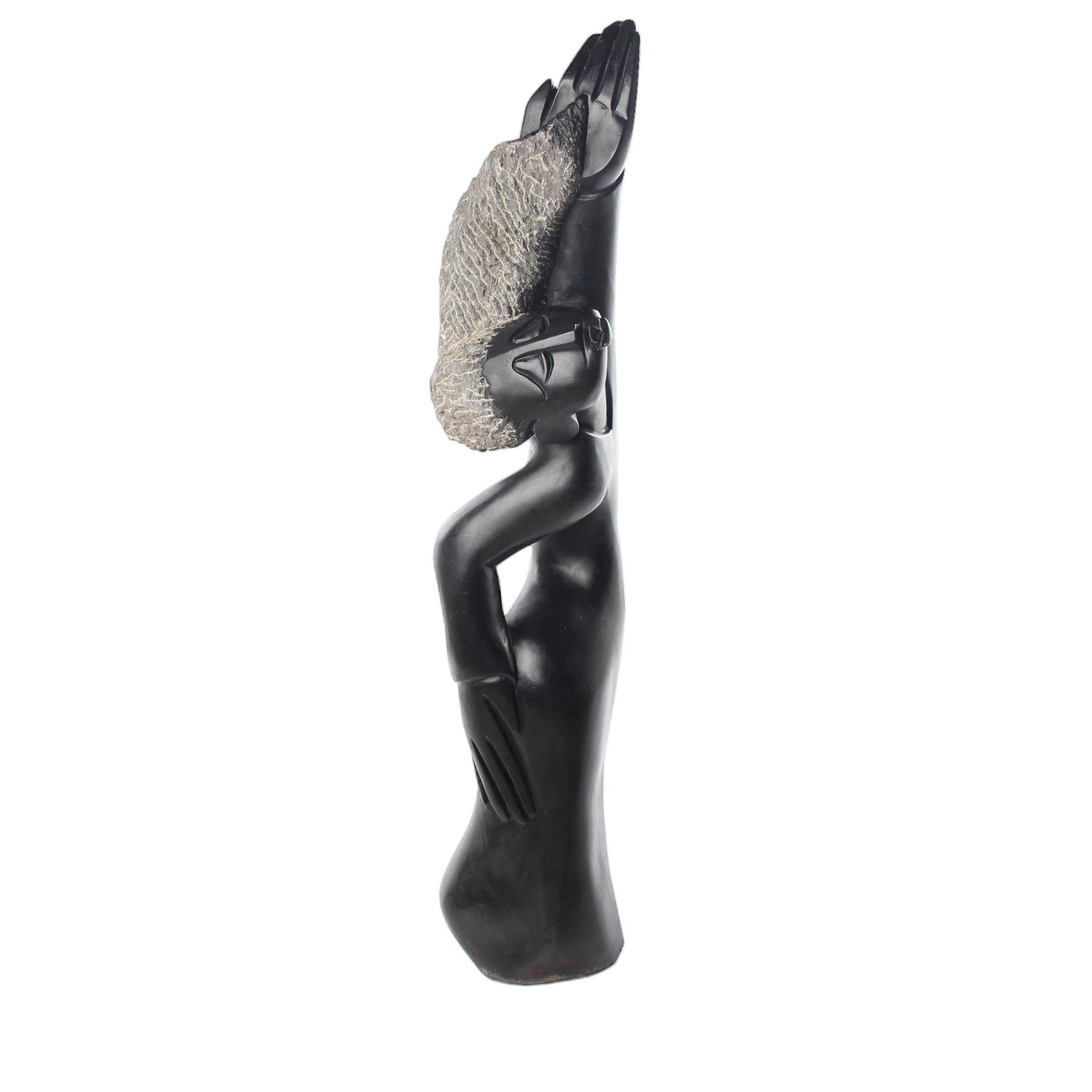 Shona Tribe Serpentine Stone Model ~39.4" Tall