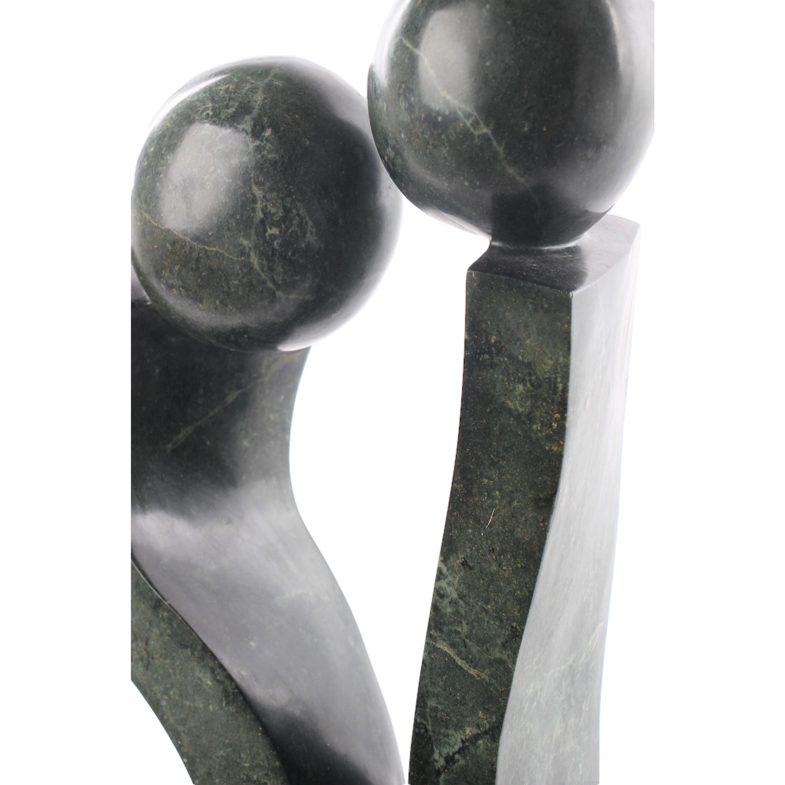 Shona Tribe Opal Stone Couples ~30.7" Tall - Couples