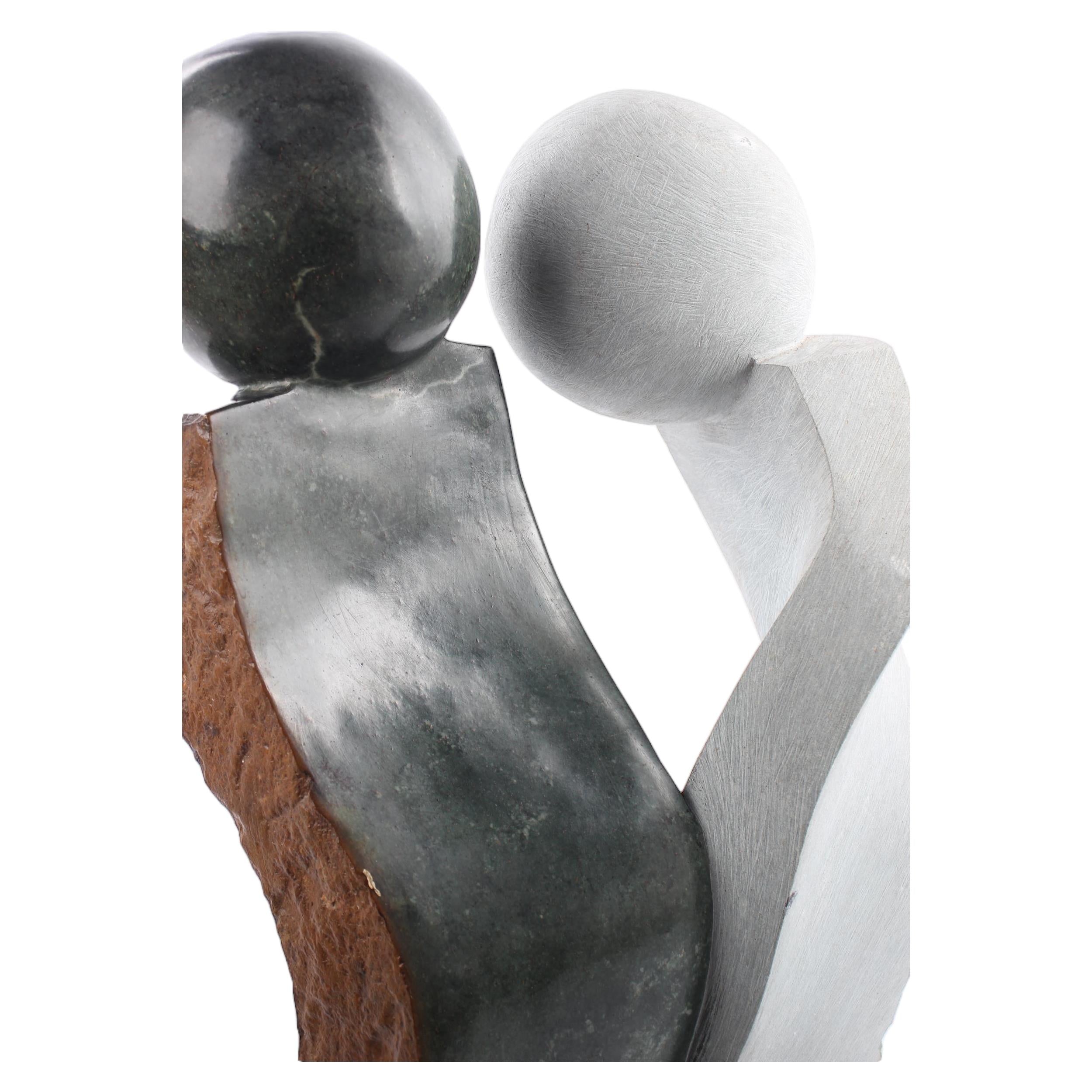 Shona Tribe Opal Stone Couples ~24.8" Tall - Couples