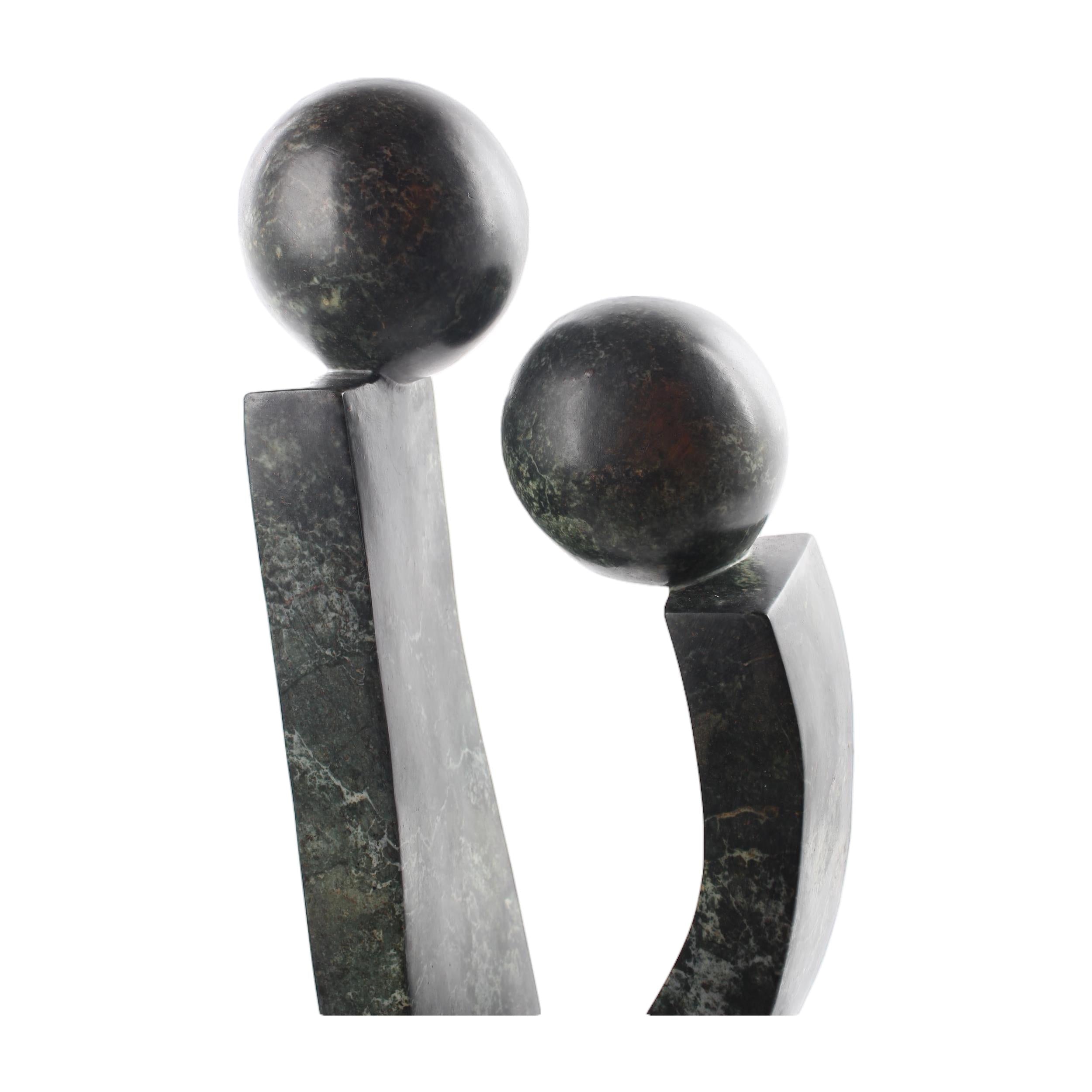 Shona Tribe Opal Stone Couples ~28.0" Tall - Couples