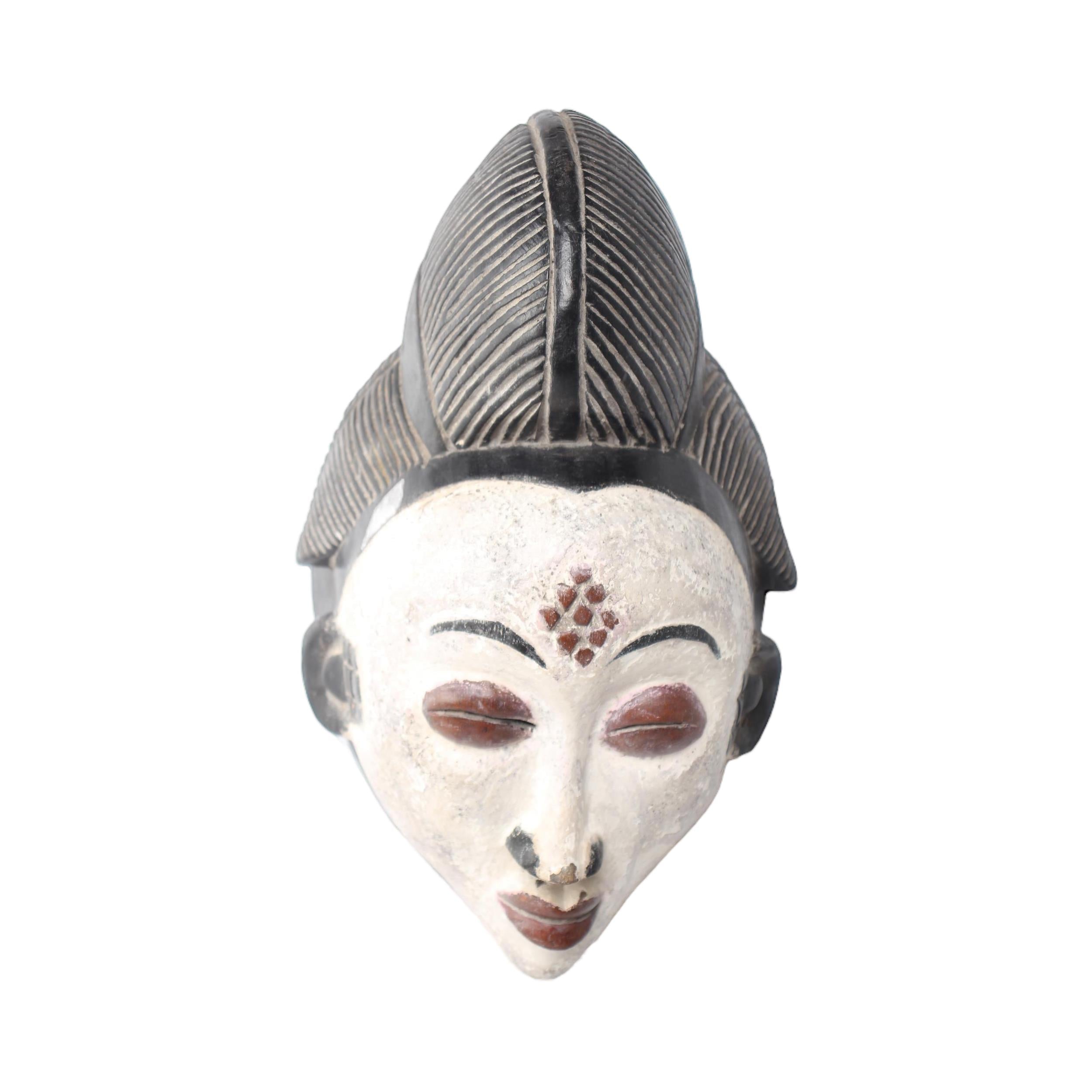 Punu Tribe Wooden Mask ~14.6" Tall