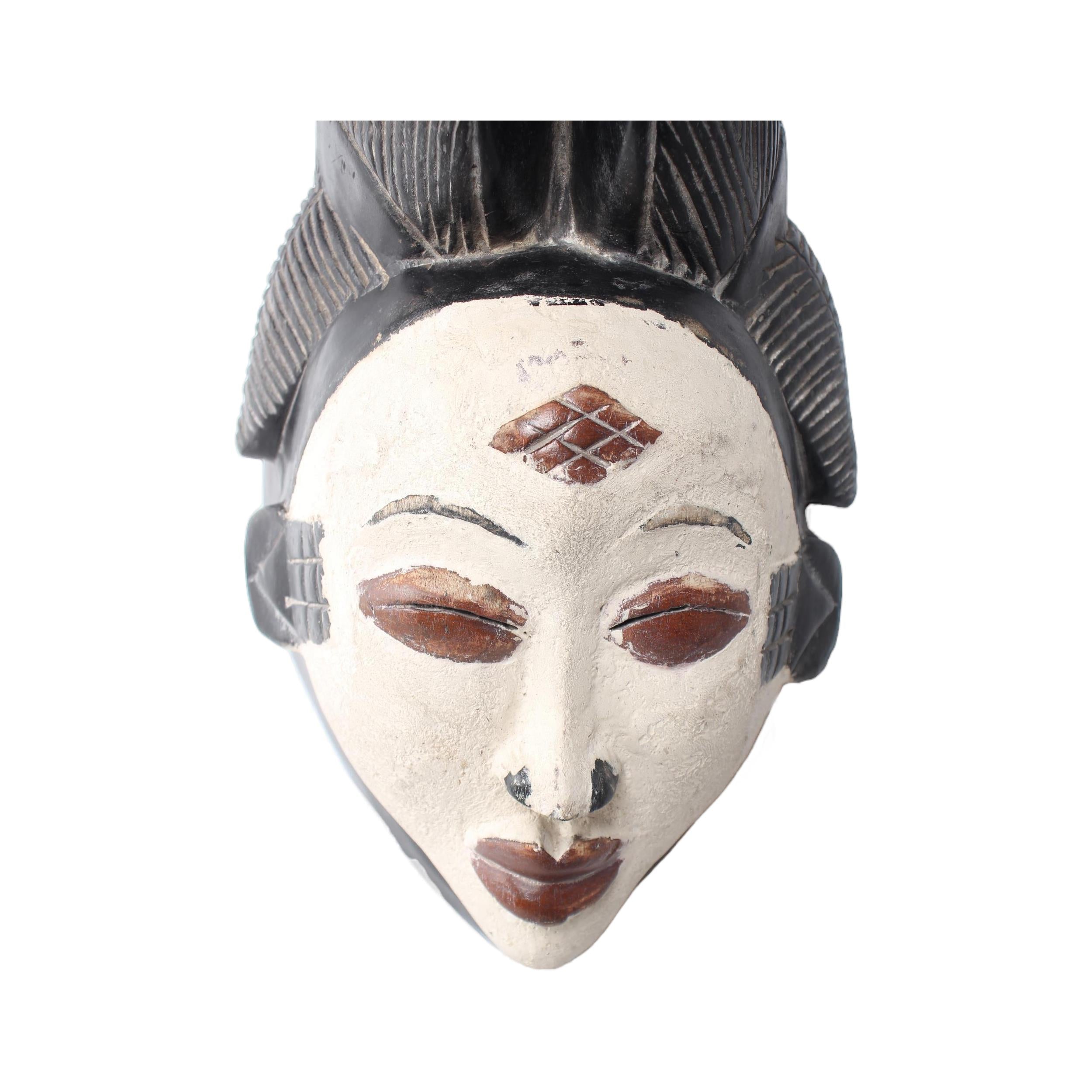 Punu Tribe Wooden Mask ~14.6" Tall