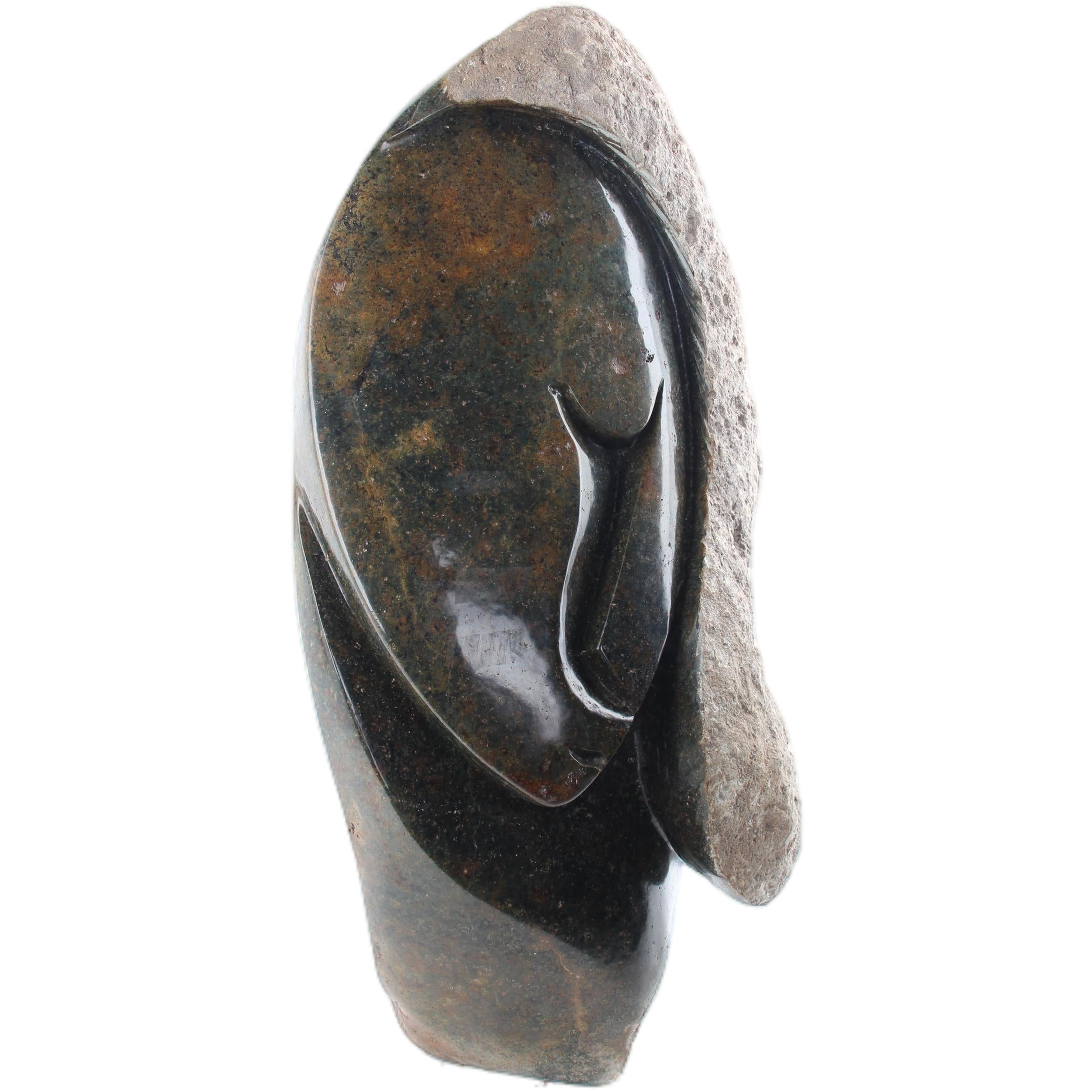 Shona Tribe Serpentine Stone Thinker ~28.7" Tall - Thinker