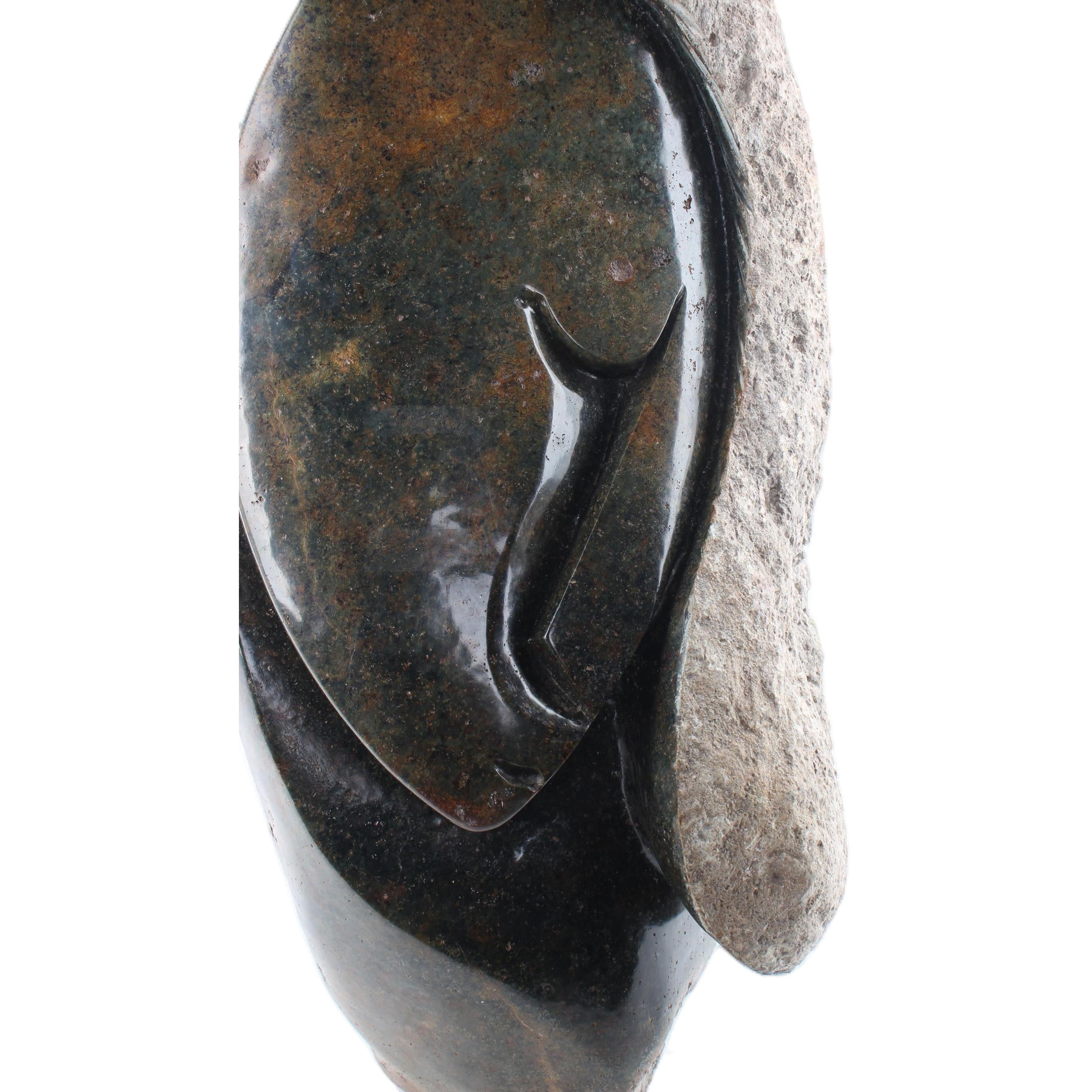 Shona Tribe Serpentine Stone Thinker ~28.7" Tall - Thinker