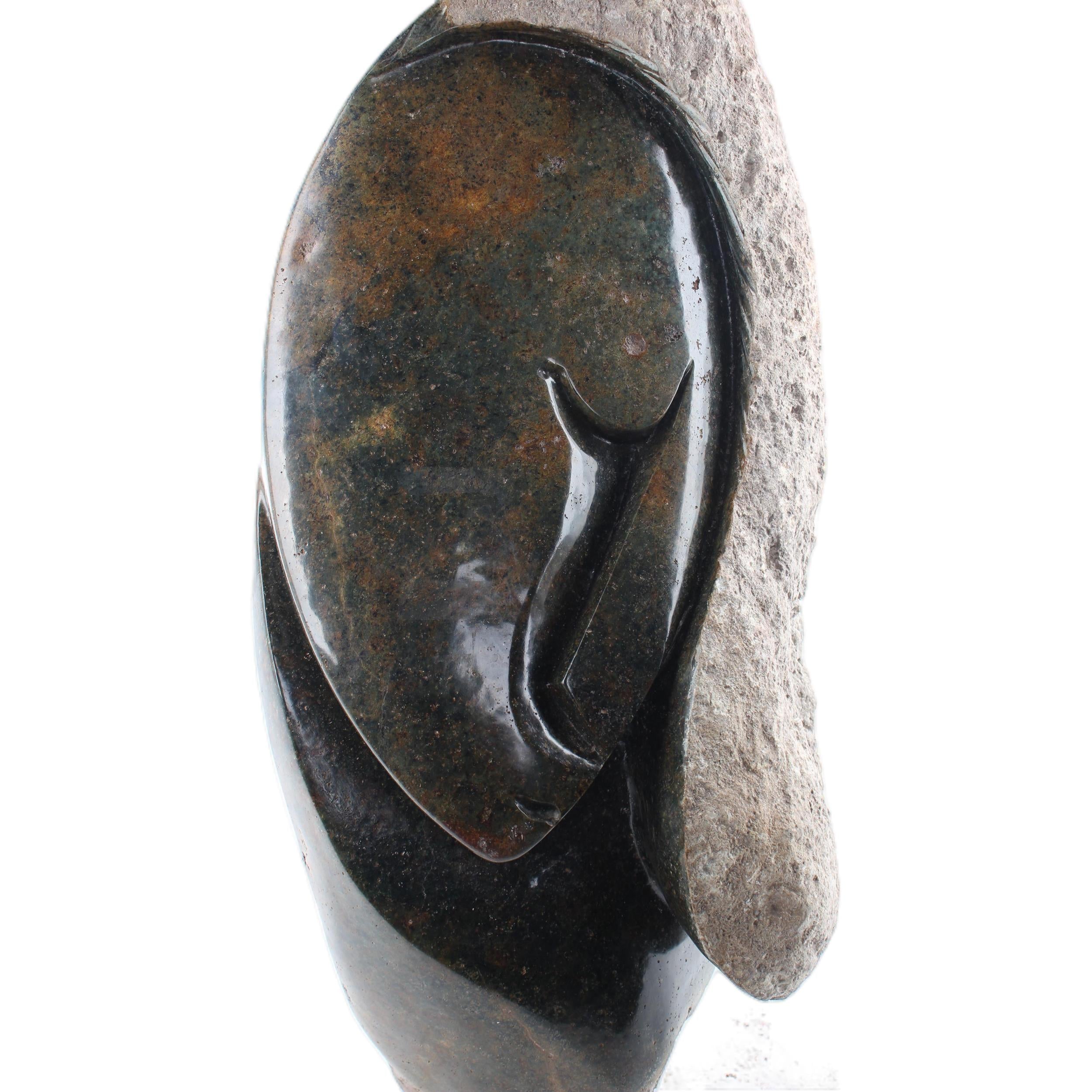 Shona Tribe Serpentine Stone Thinker ~28.7" Tall - Thinker