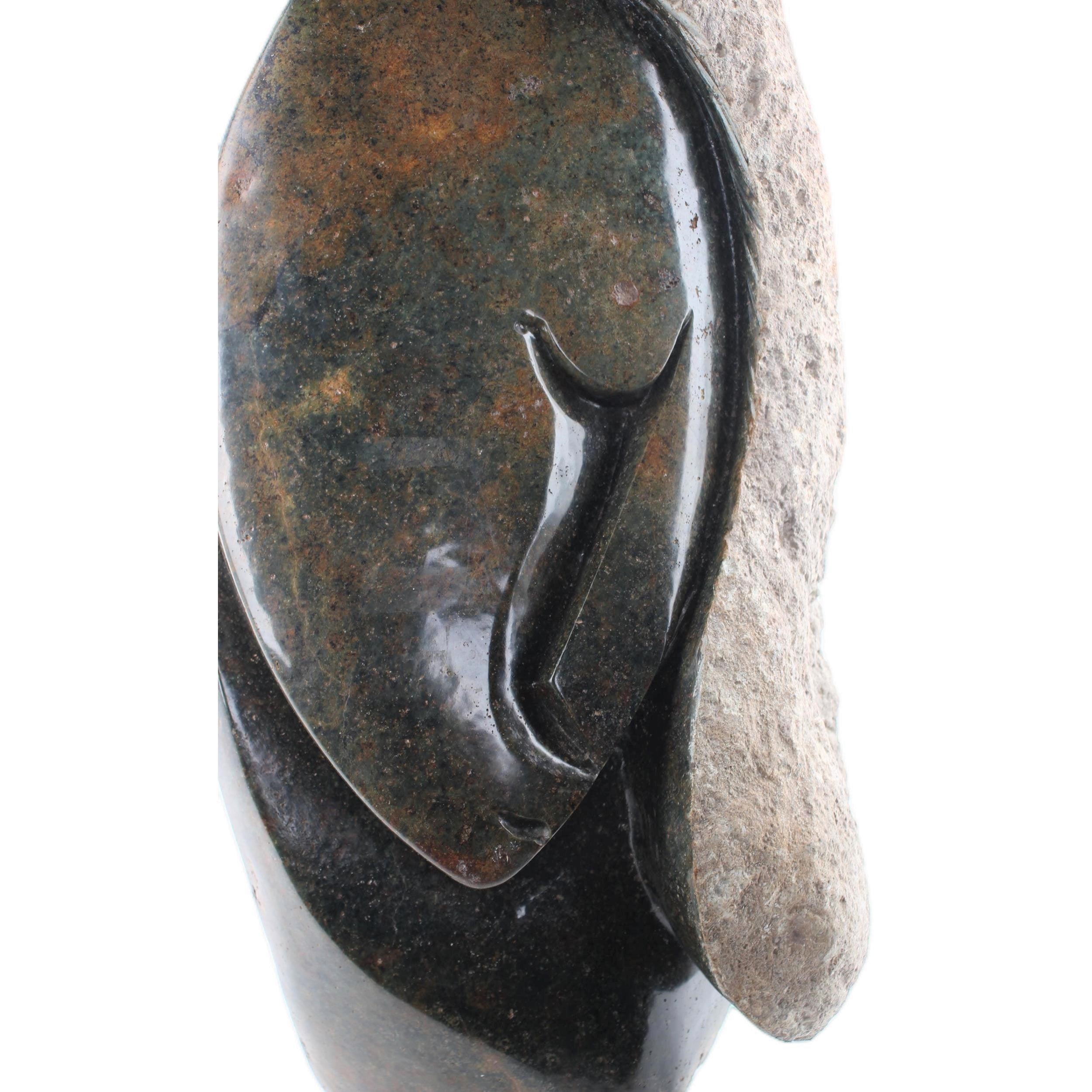 Shona Tribe Serpentine Stone Thinker ~28.7" Tall - Thinker