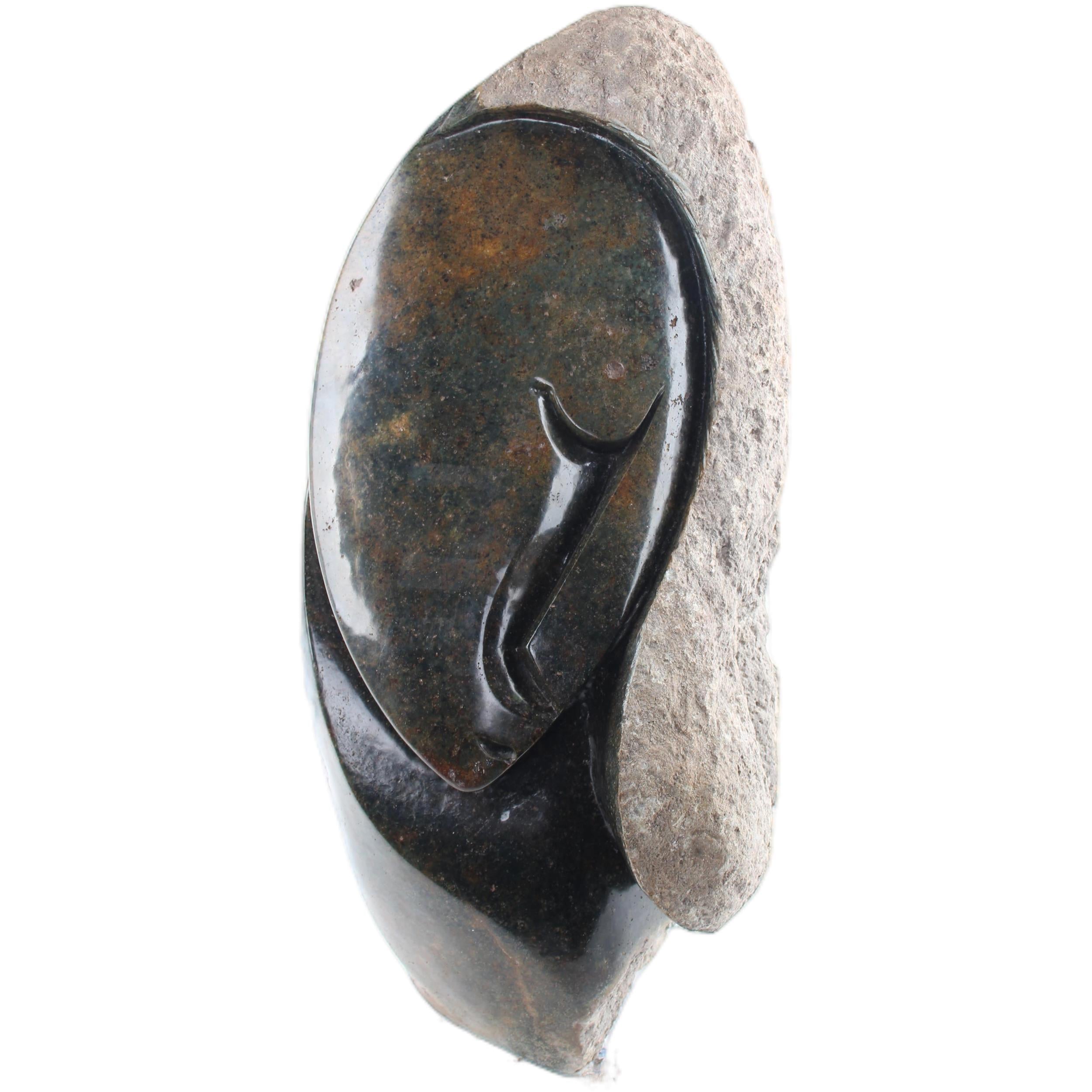 Shona Tribe Serpentine Stone Thinker ~28.7" Tall - Thinker