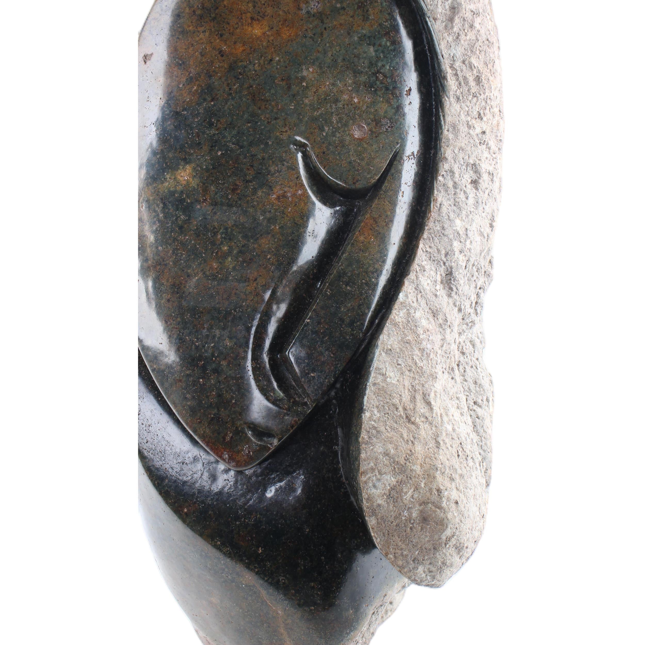 Shona Tribe Serpentine Stone Thinker ~28.7" Tall - Thinker