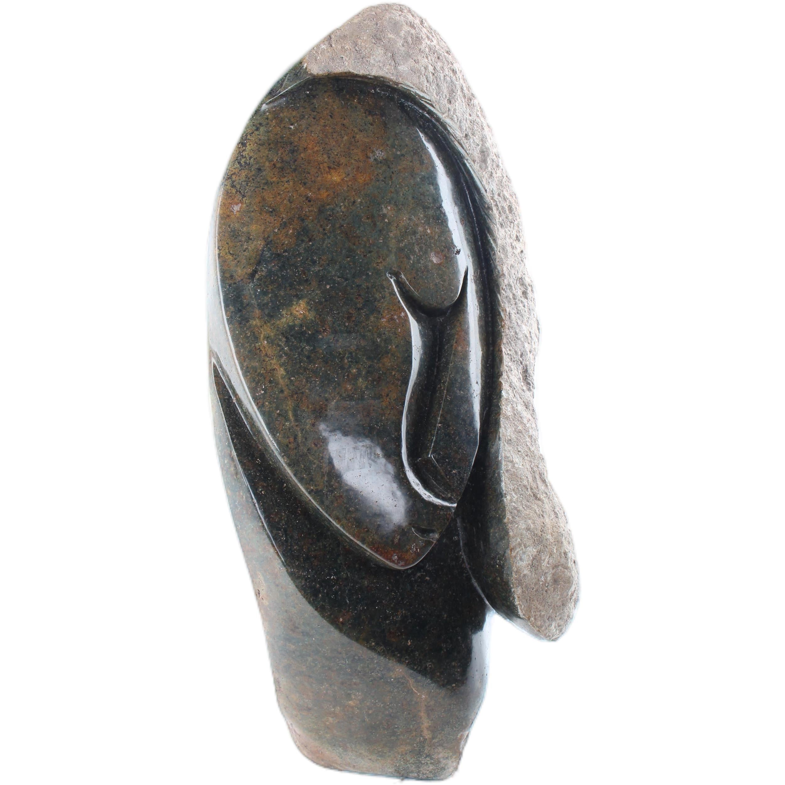Shona Tribe Serpentine Stone Thinker ~28.7" Tall - Thinker