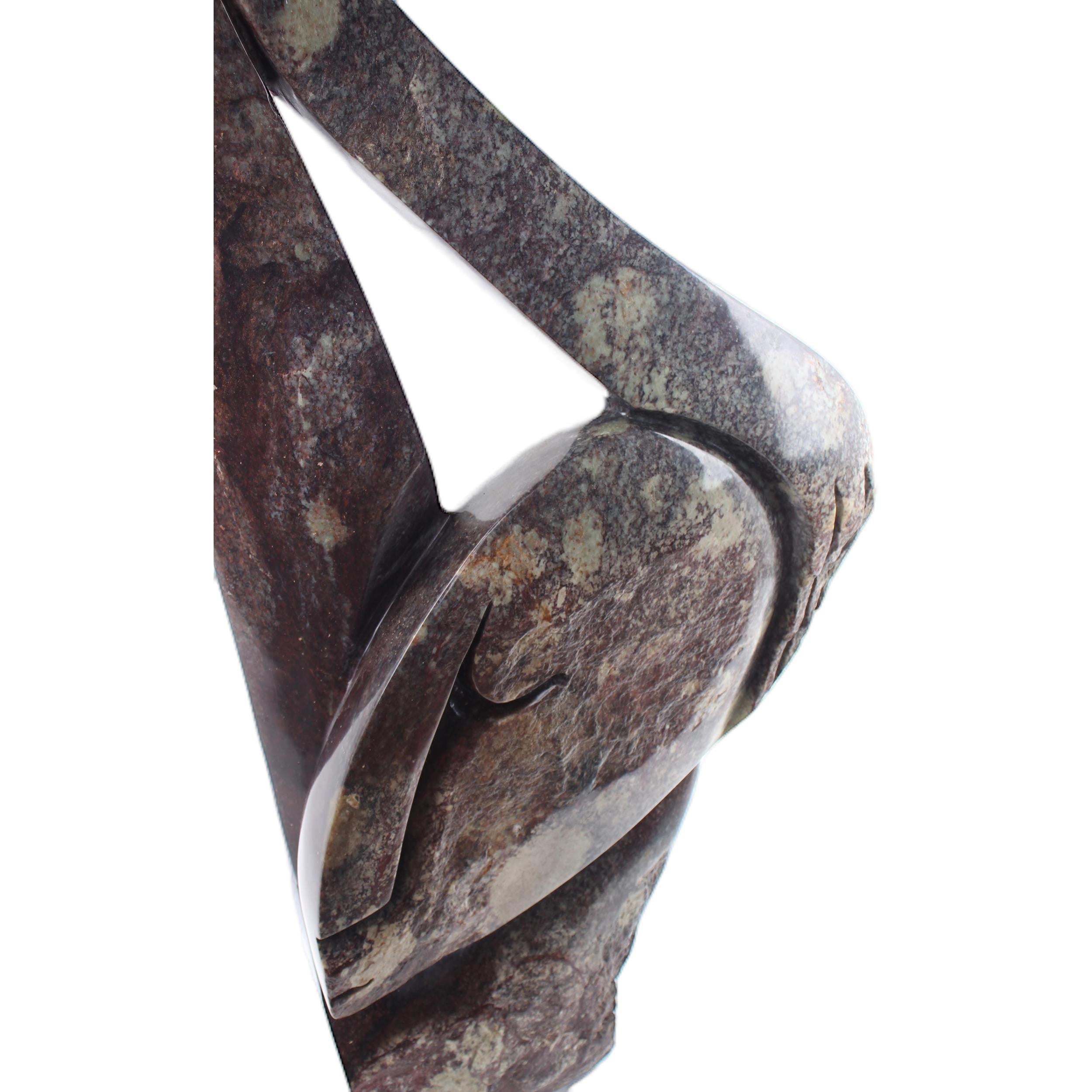 Shona Tribe Cobalt Stone Thinker ~38.2" Tall - Thinker