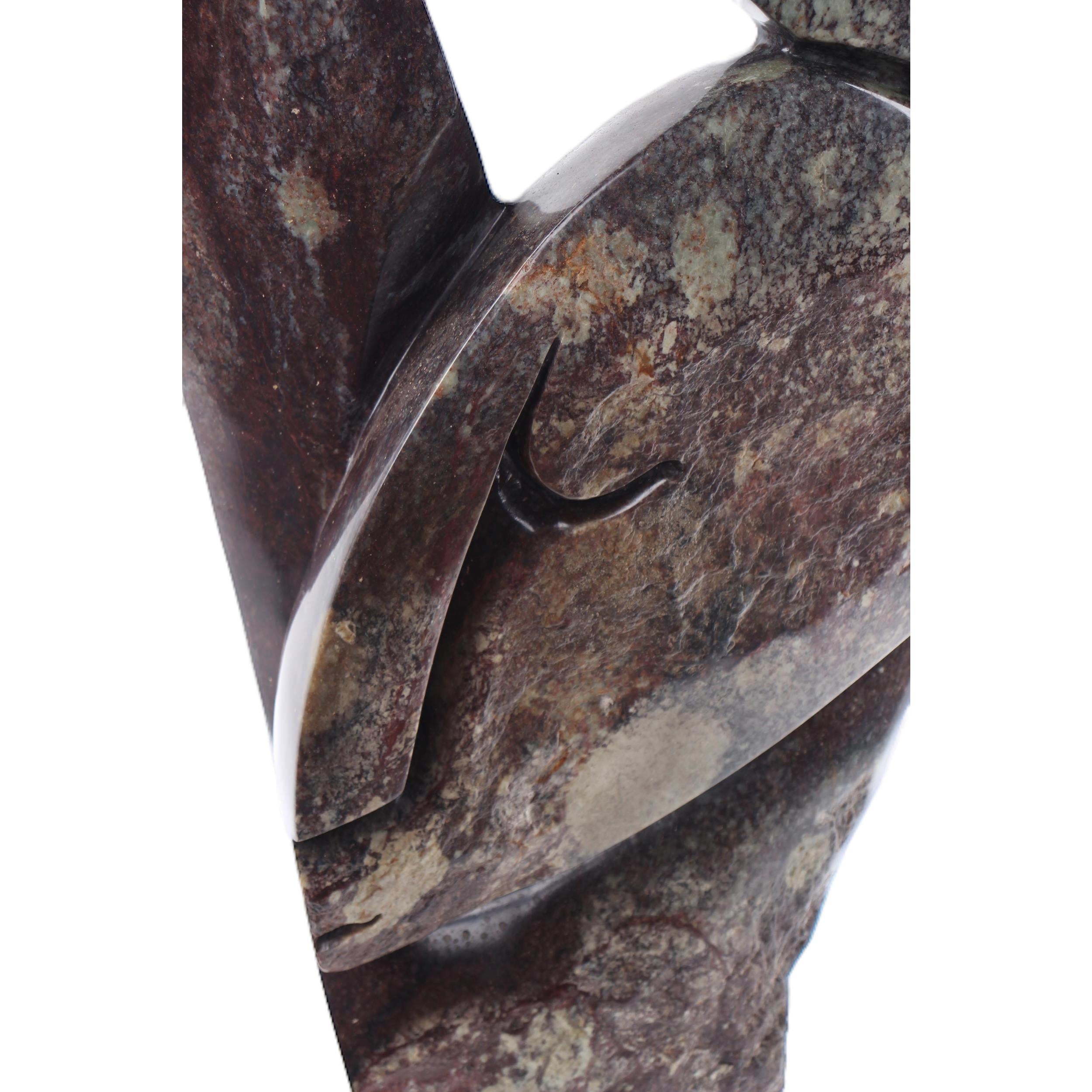 Shona Tribe Cobalt Stone Thinker ~38.2" Tall - Thinker