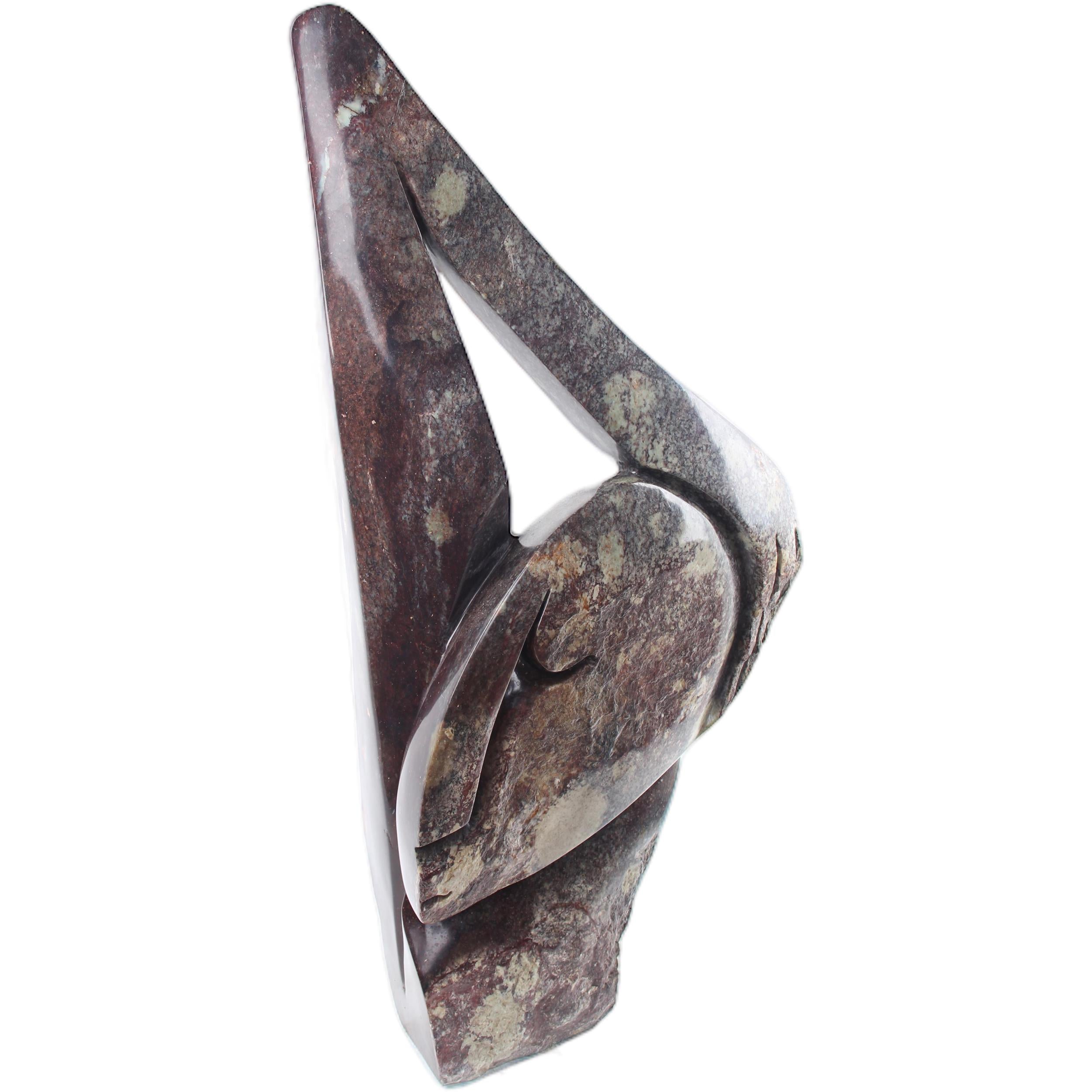 Shona Tribe Cobalt Stone Thinker ~38.2" Tall - Thinker