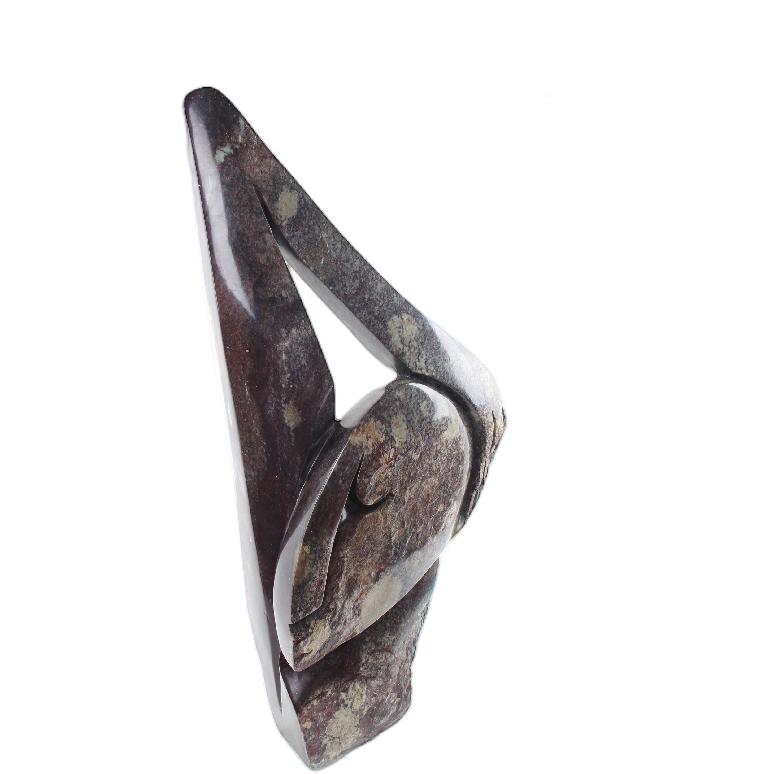 Shona Tribe Cobalt Stone Thinker ~38.2" Tall - Thinker