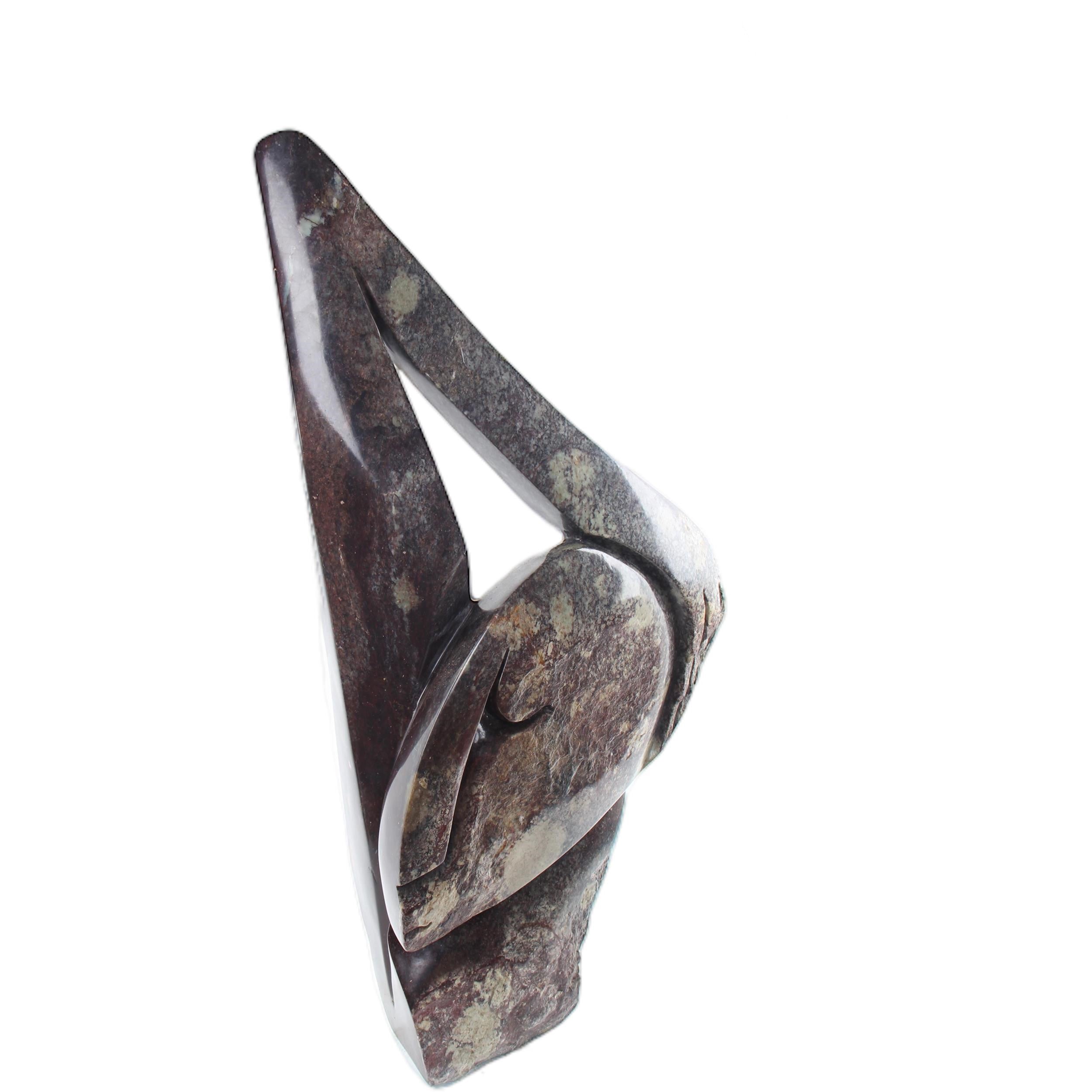 Shona Tribe Cobalt Stone Thinker ~38.2" Tall - Thinker