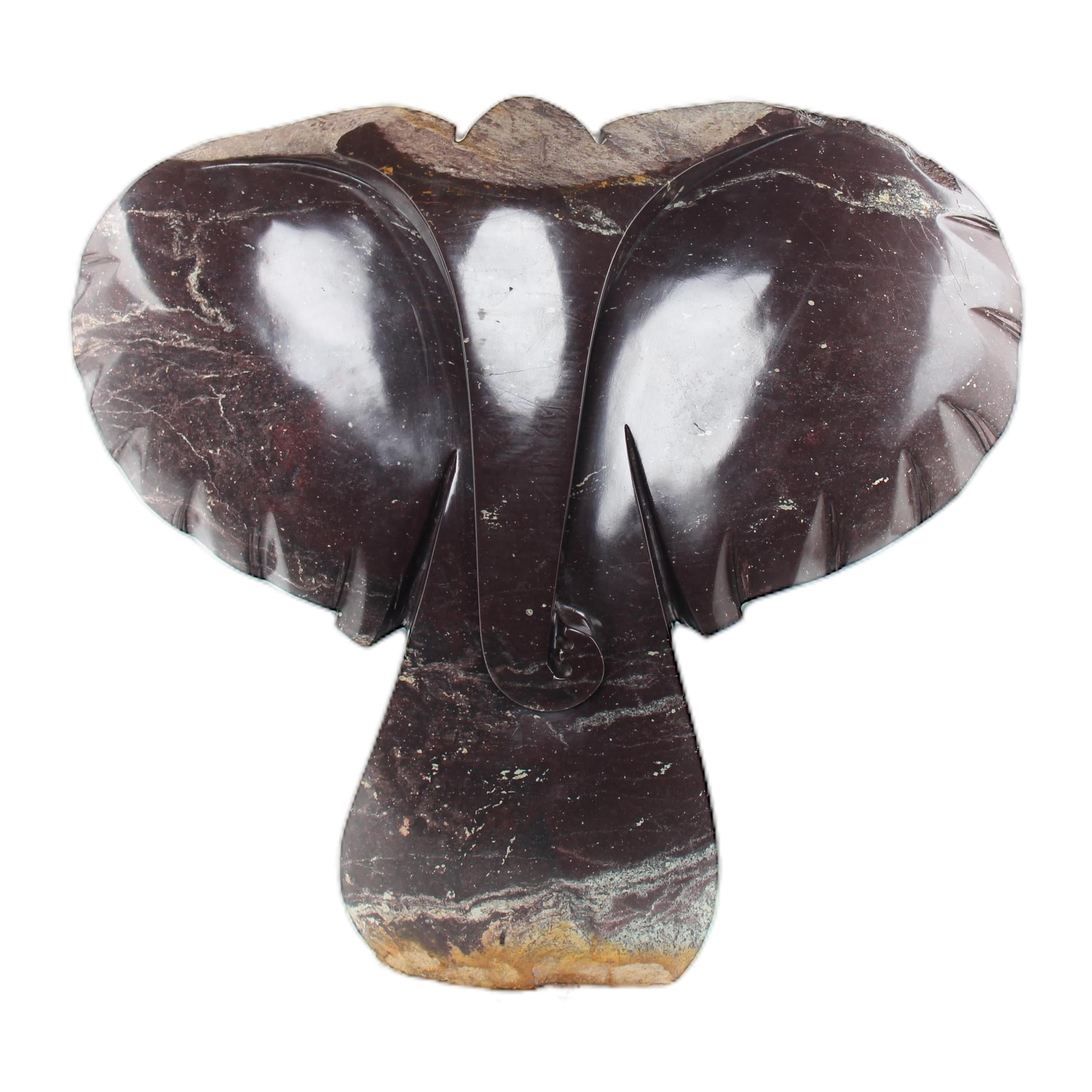 Shona Tribe Cobalt Stone Elephant ~31.5" Tall - Elephant