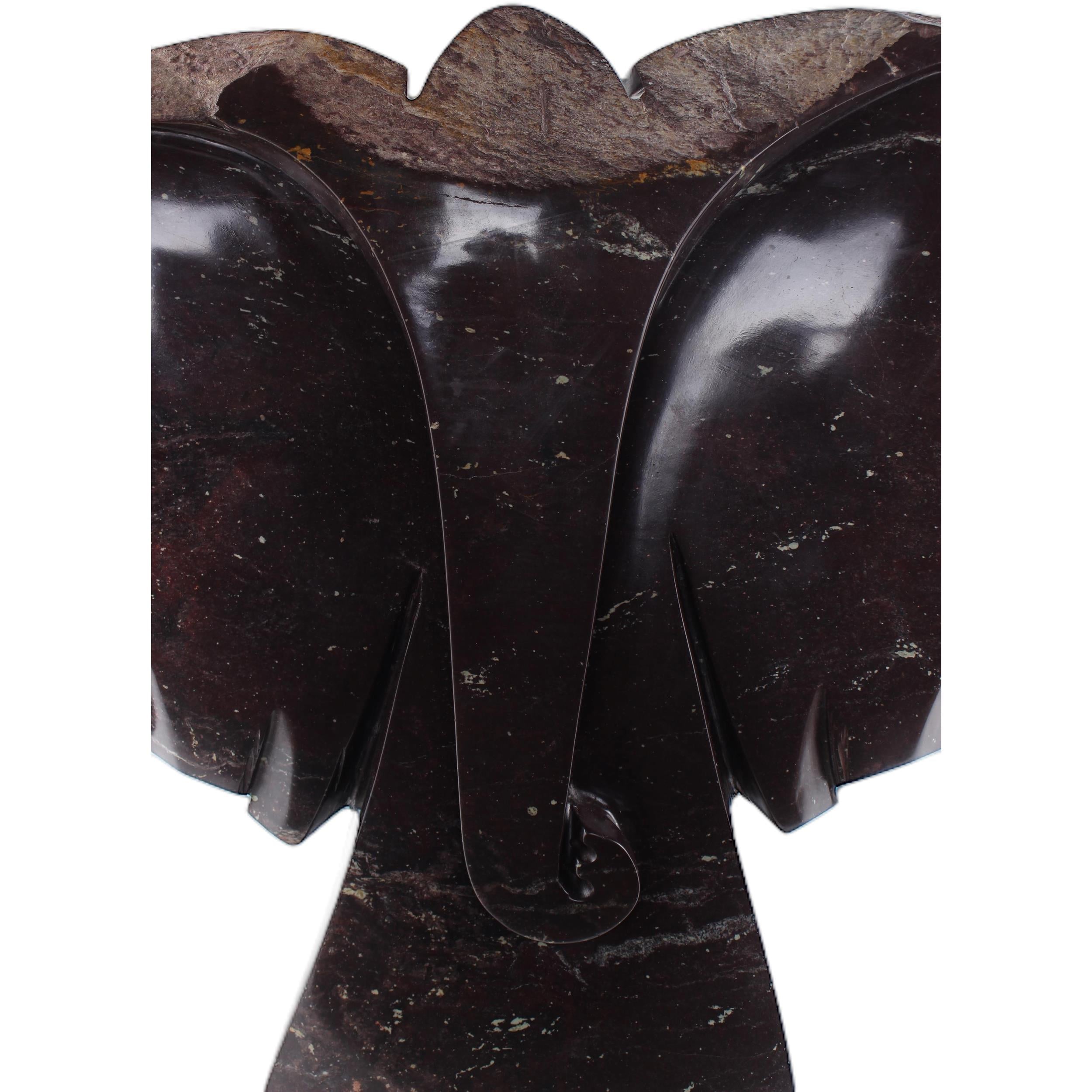 Shona Tribe Cobalt Stone Elephant ~31.5" Tall - Elephant